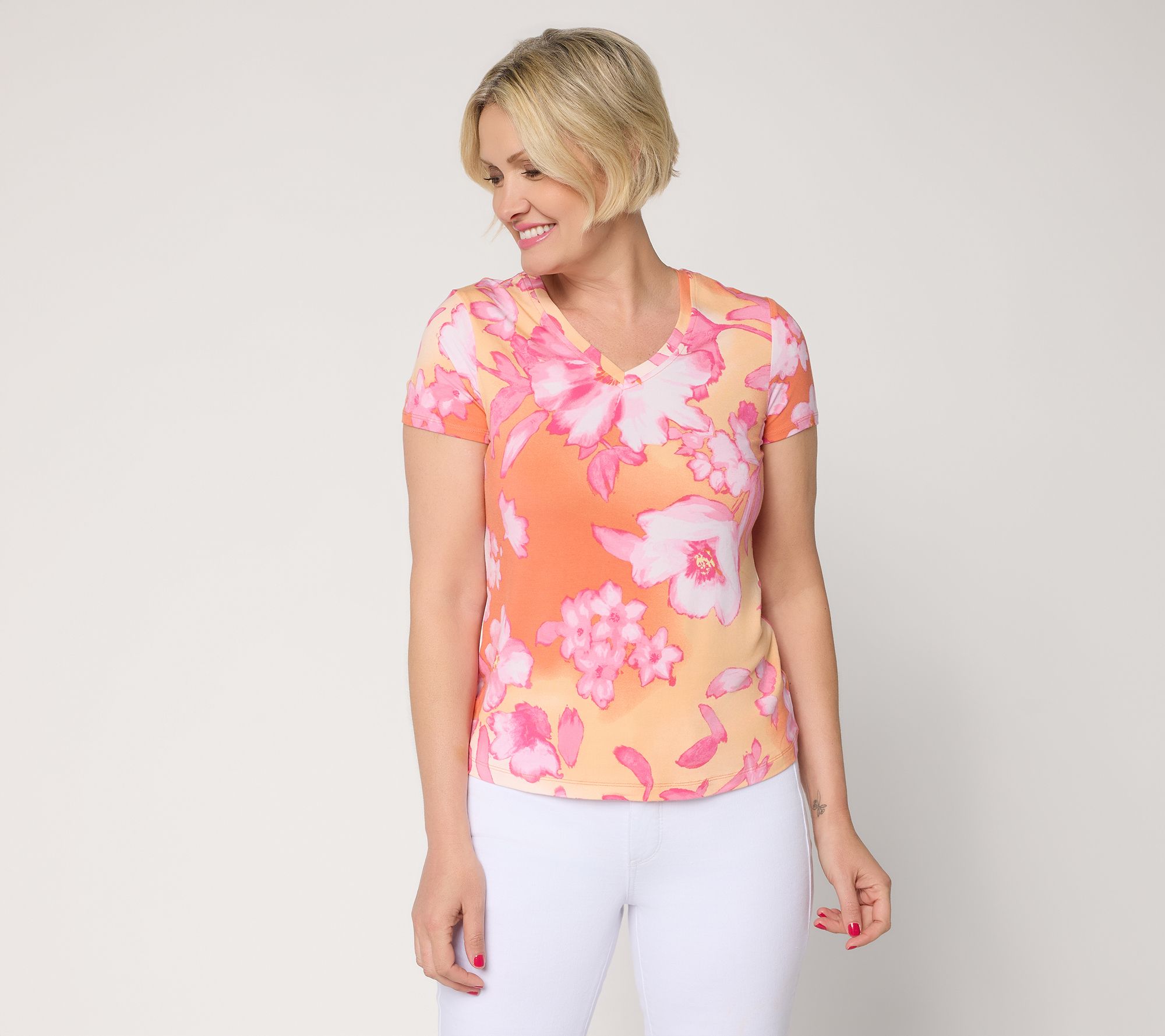 "As Is" nicole by Nicole Miller Luxe Modal Short Sleeve Tee
