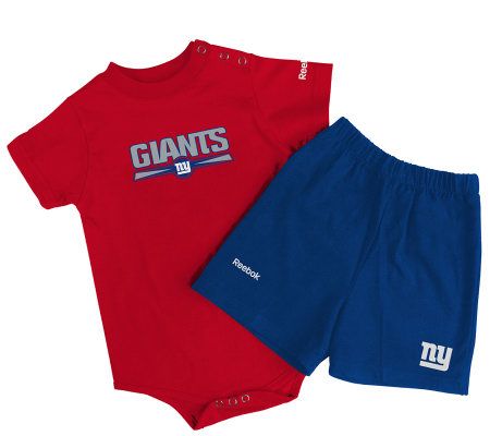 NFL New York Giants Newborn 2 Piece Shorts/Onesie Set 