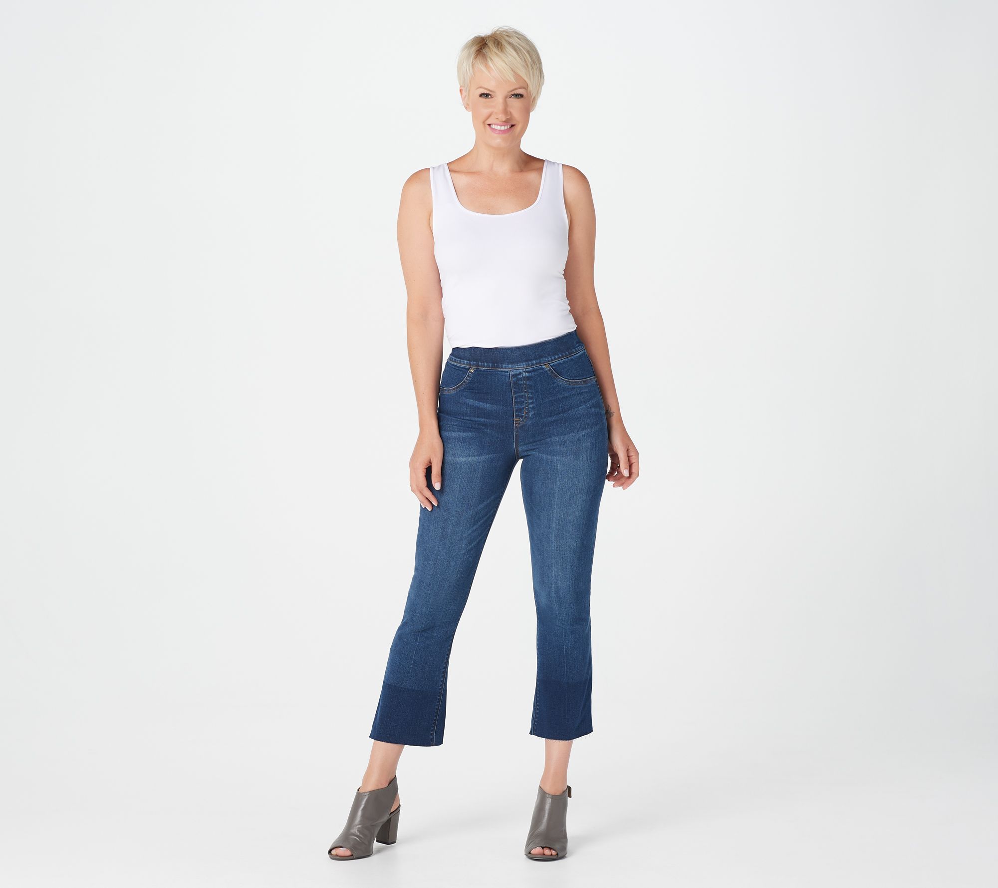 spanx cropped flare jeans