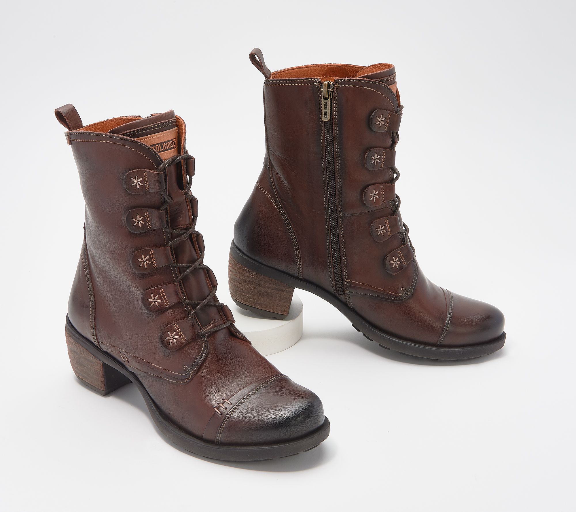Pikolinos Leather Lace-Up Ankle Boots 