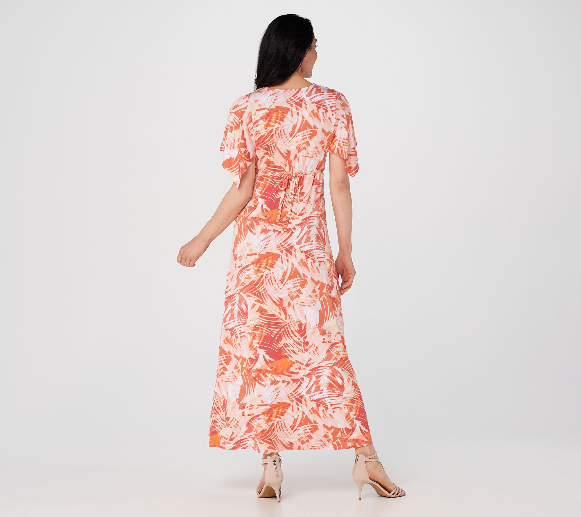 Lisa Rinna Collection Printed Drape Sleeve Maxi Dress