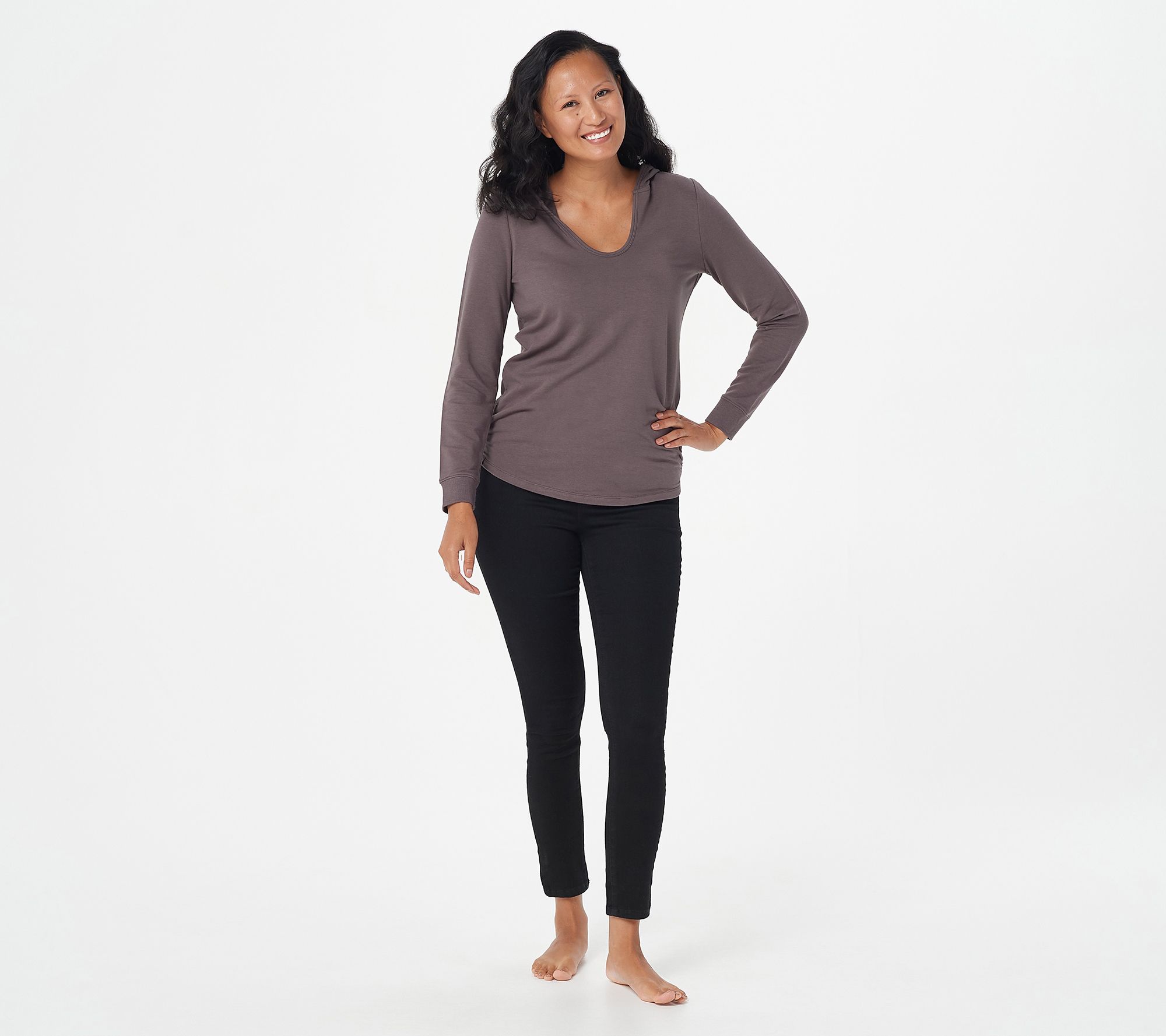 Barefoot Dreams Malibu Collection Luxe Lounge Scrunch Hoodie - QVC.com