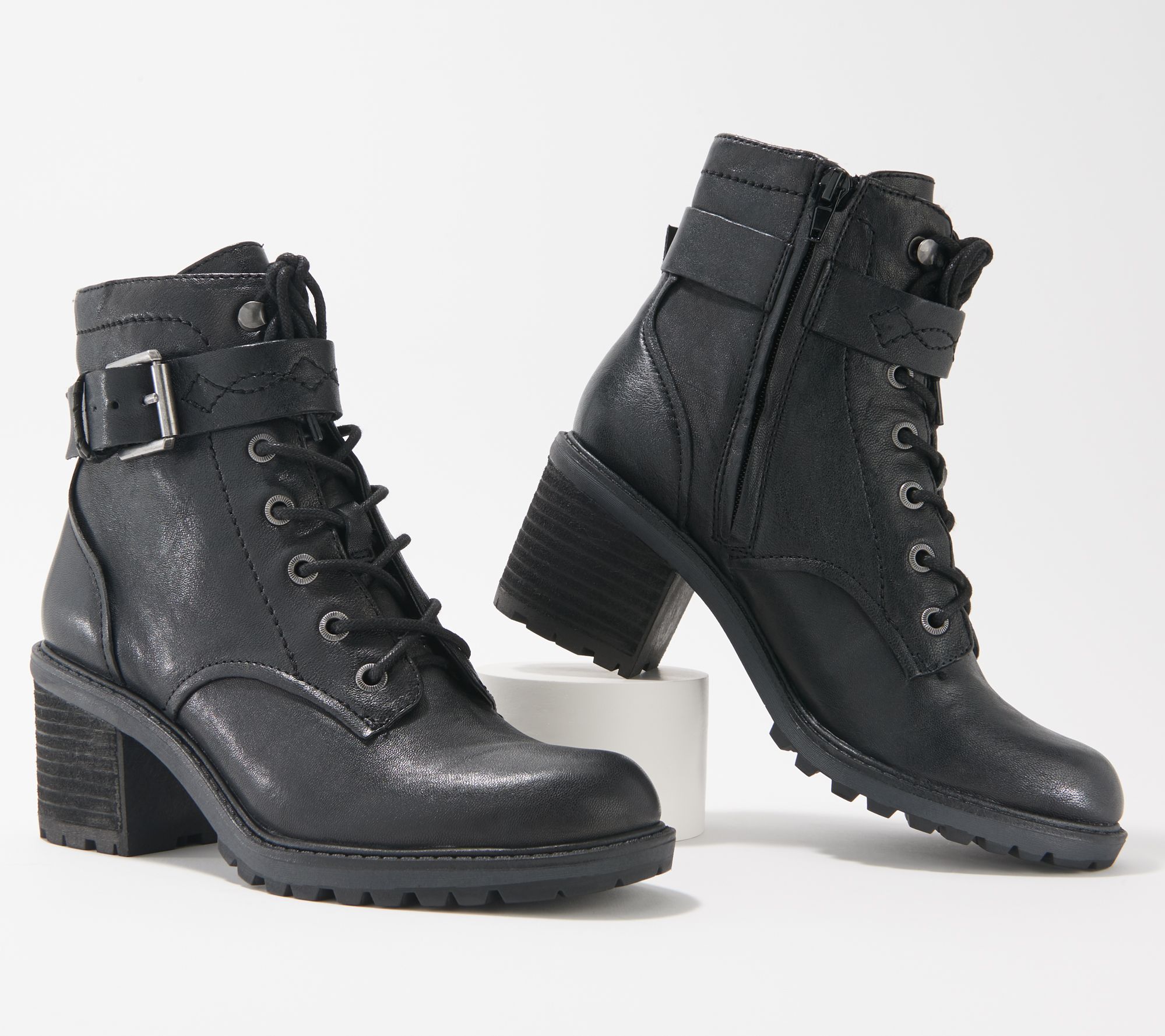 Zodiac Leather Lace-Up Combat Boots - Gemma