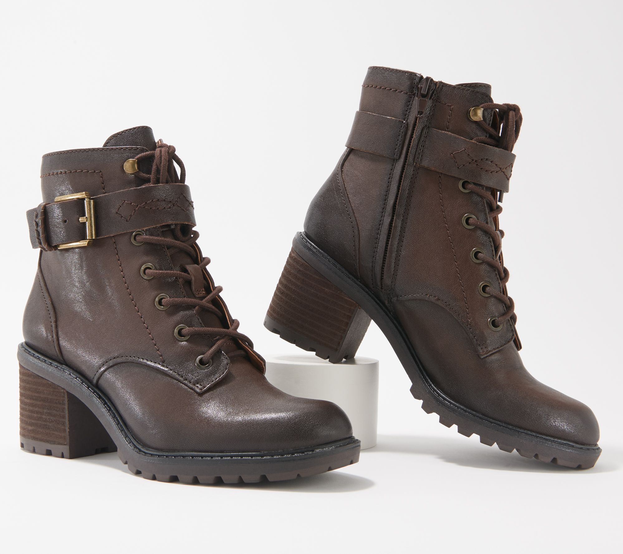 Zodiac Leather Lace-Up Combat Boots - Gemma