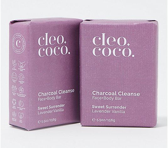 Cleo & Coco Charcoal Cleanse Face & Body Bar Duo