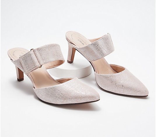 Clarks Collection Leather Mule Pumps - Illeana Daisy
