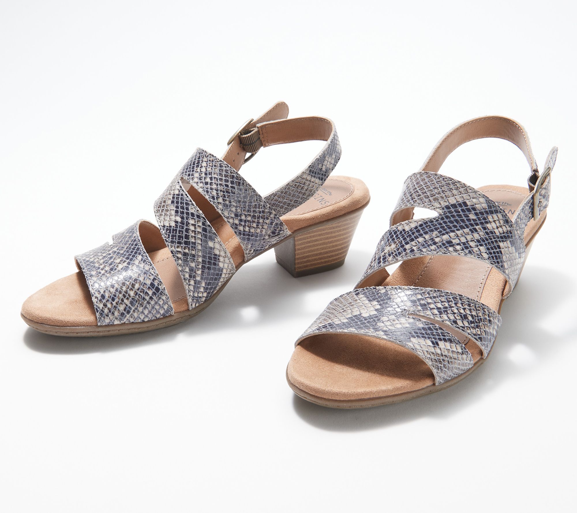 Earth Origins Leather Heeled Sandals - Cathryn - QVC.com