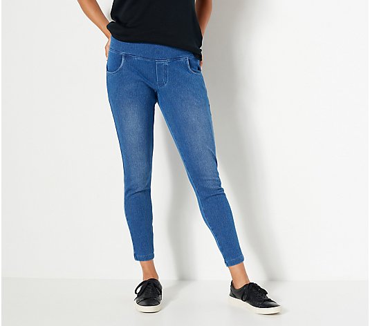 Women with Control Petite Prime Stretch Denim Leggings with Pockets