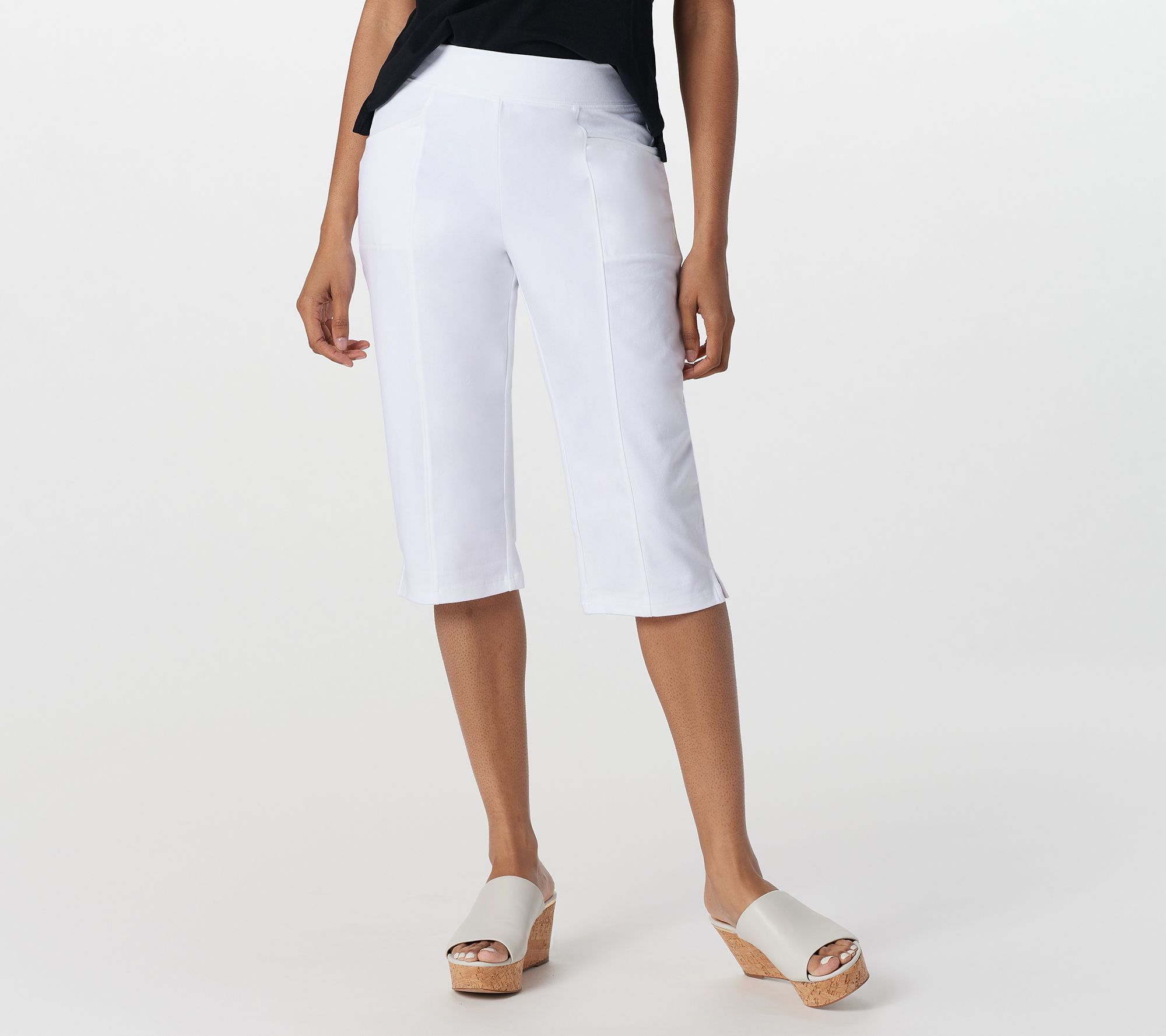 As Is Denim & Co. Active Tall Duo Stretch Skimmer Pants with Pockets 
