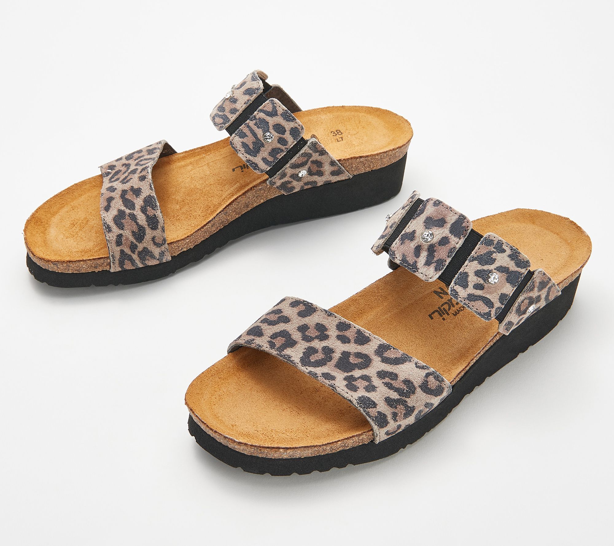 Naot Leather Wedge Slide Sandals - Ashley - QVC.com