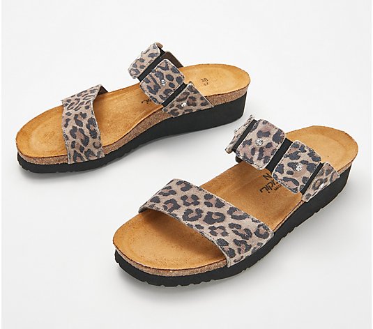 Naot Leather Wedge Slide Sandals - Ashley