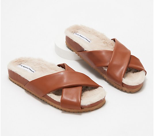 RM Rebecca Minkoff Faux Leather X-Cross Slippers