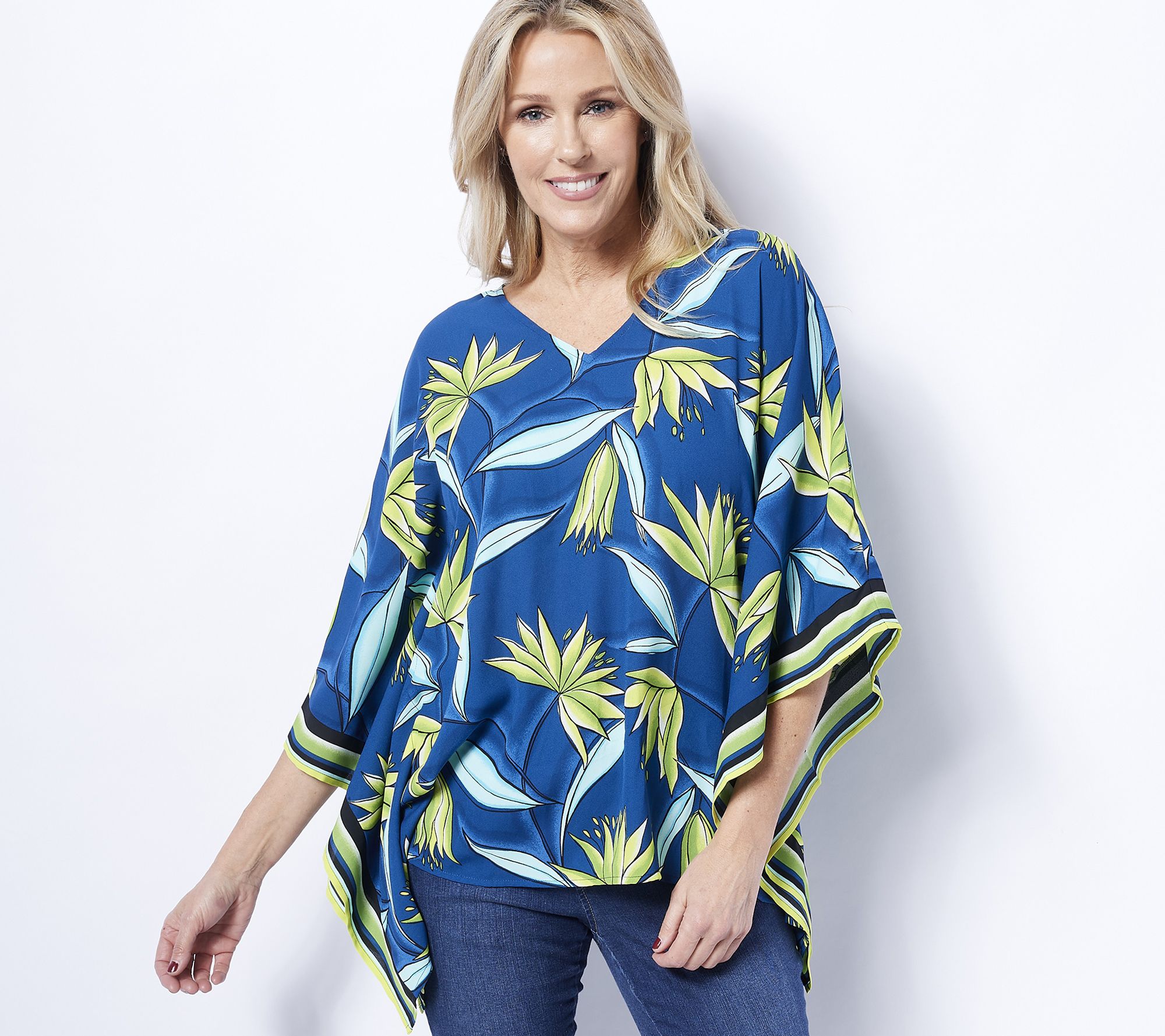 "As Is" Belle by Kim Gravel Water Lilly Woven Poncho