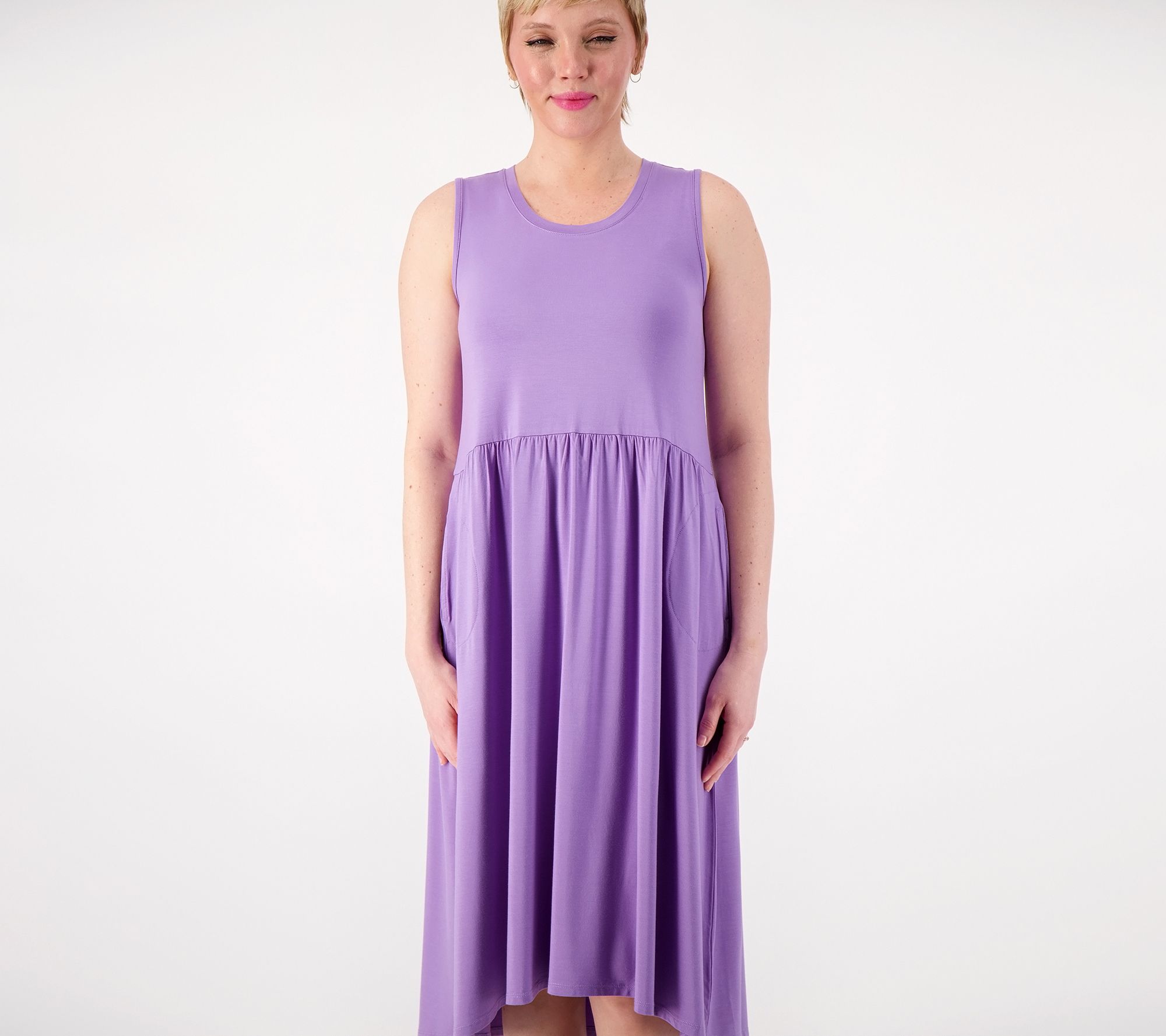 LOGO by Lori Goldstein Petite Rayon 230 Dress - QVC.com