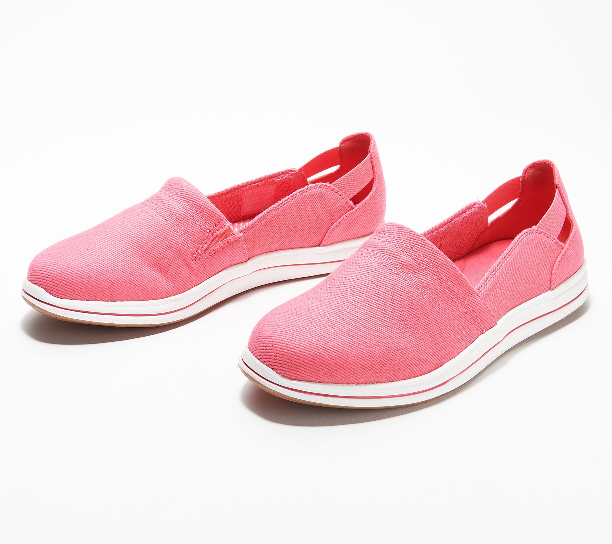 "As Is" Clarks Cloudsteppers Canvas Slip-Ons Breeze Step