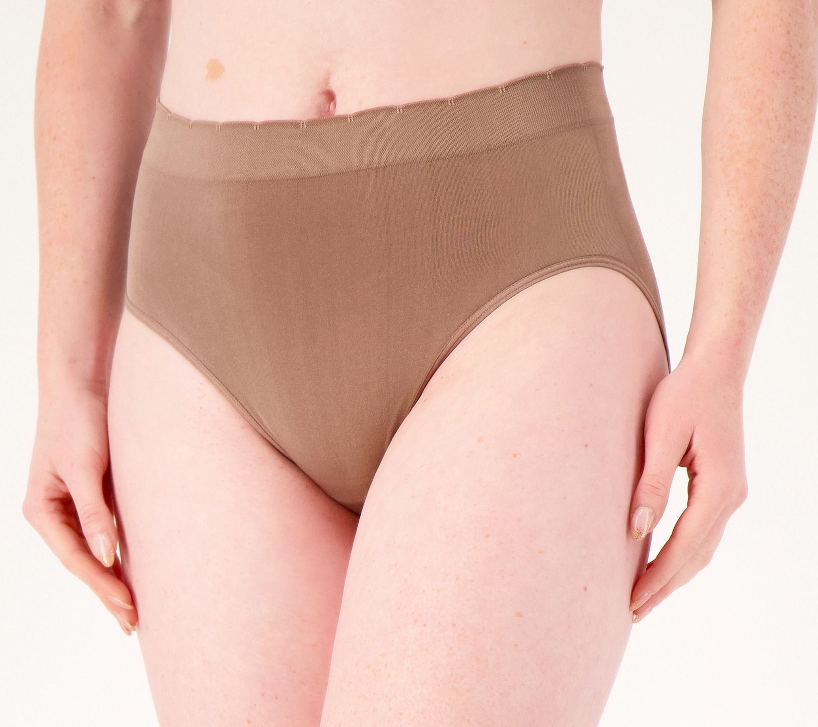 Breezies Set of 3 Women’s Seamless Comfort Scalloped Hi-Cut Panty 