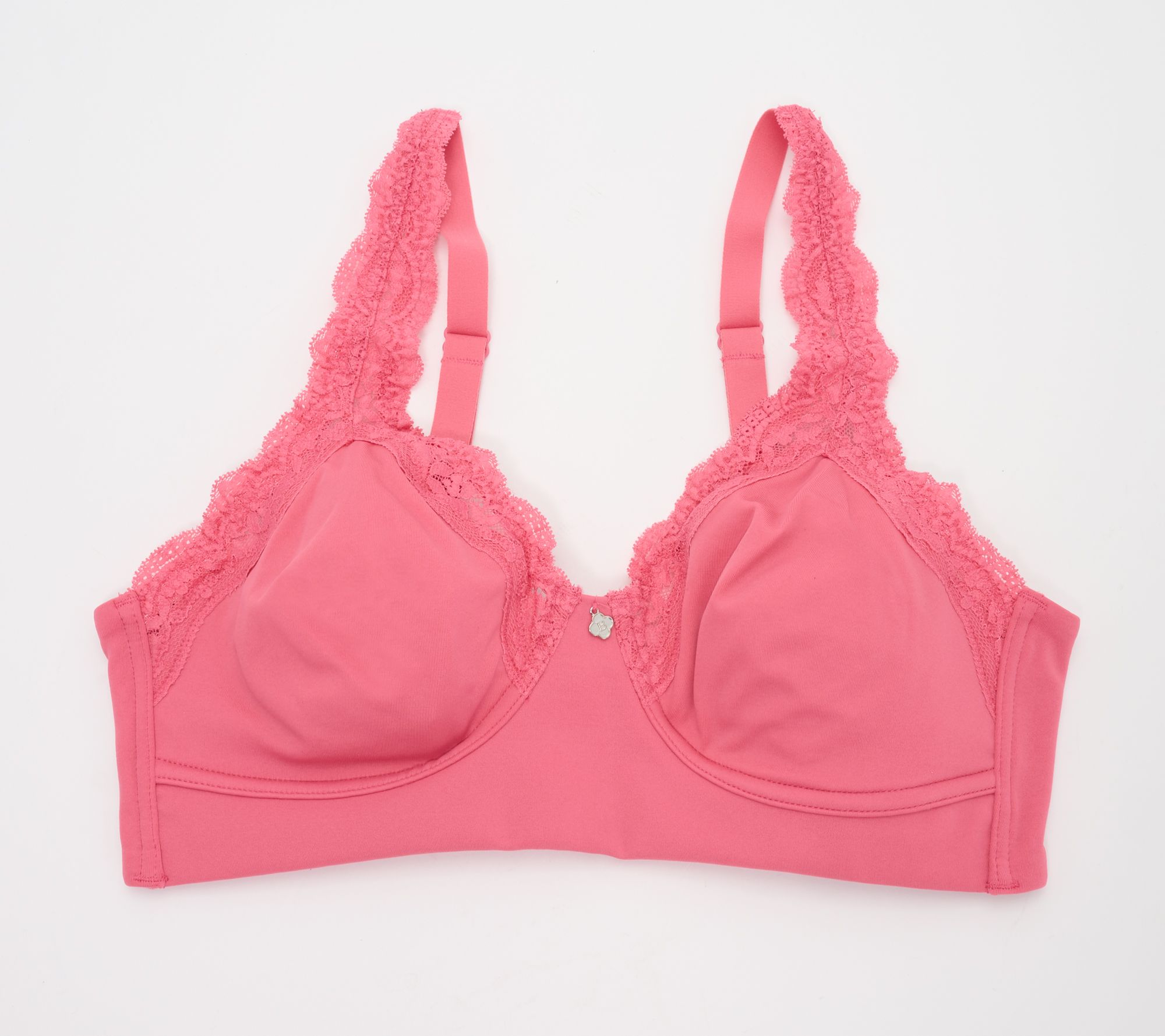 Breezies Lace Trim Unlined Wirefree Support Bra - QVC.com in 2023
