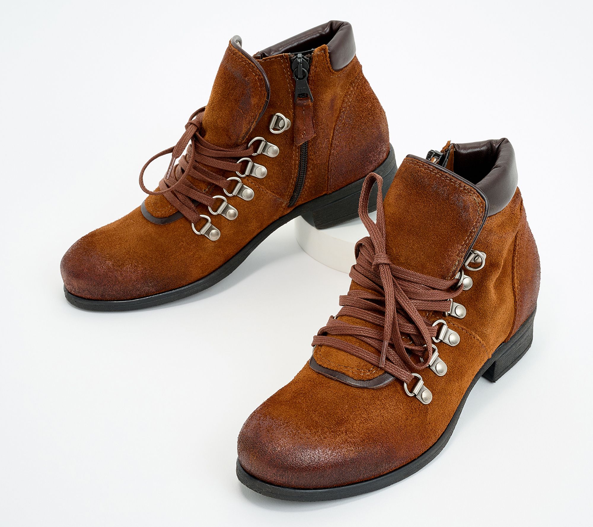 Miz Mooz Wide Width Leather Lace-Up Boots - Steffy