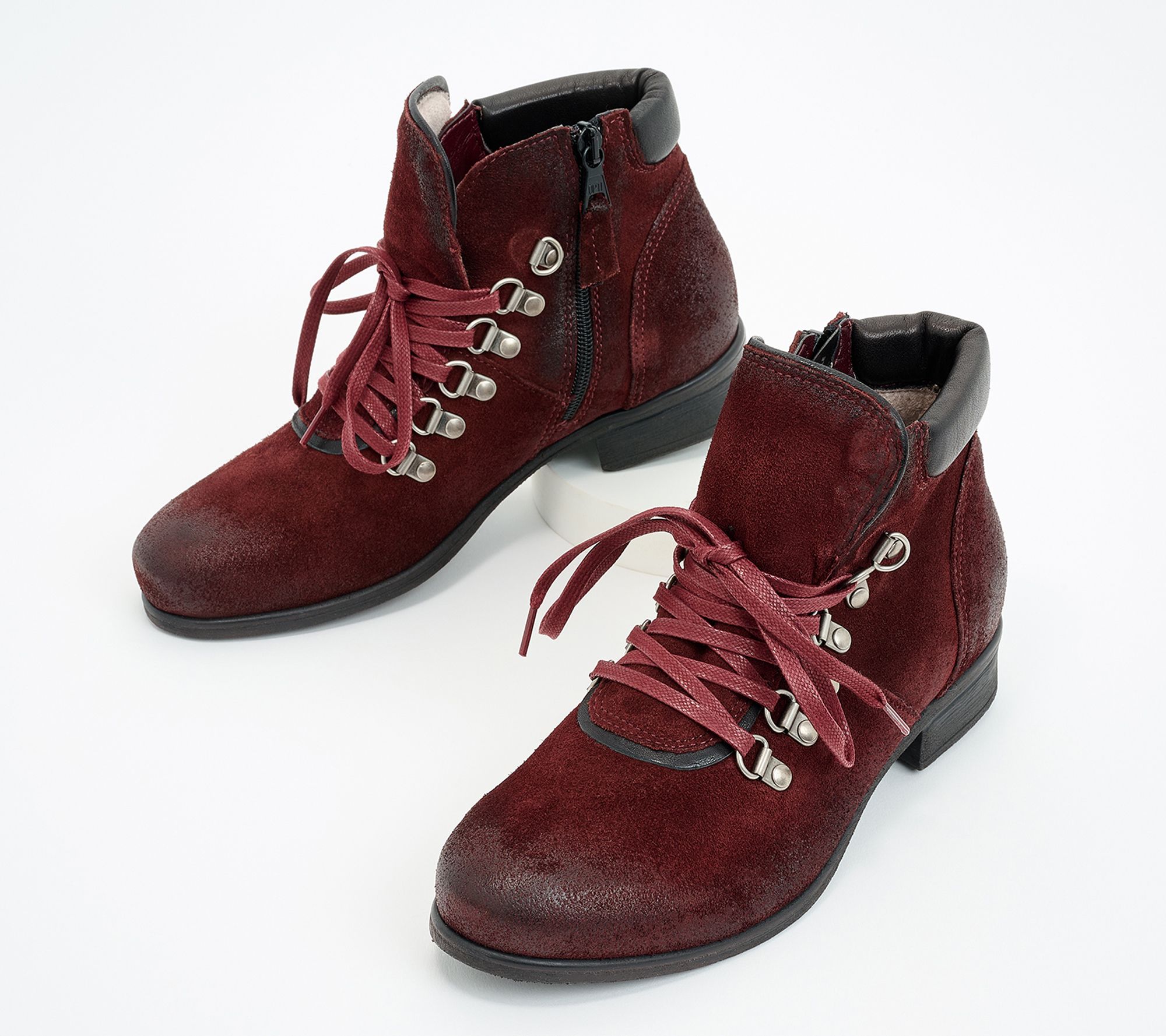 Miz Mooz Wide Width Leather Lace-Up Boots - Steffy