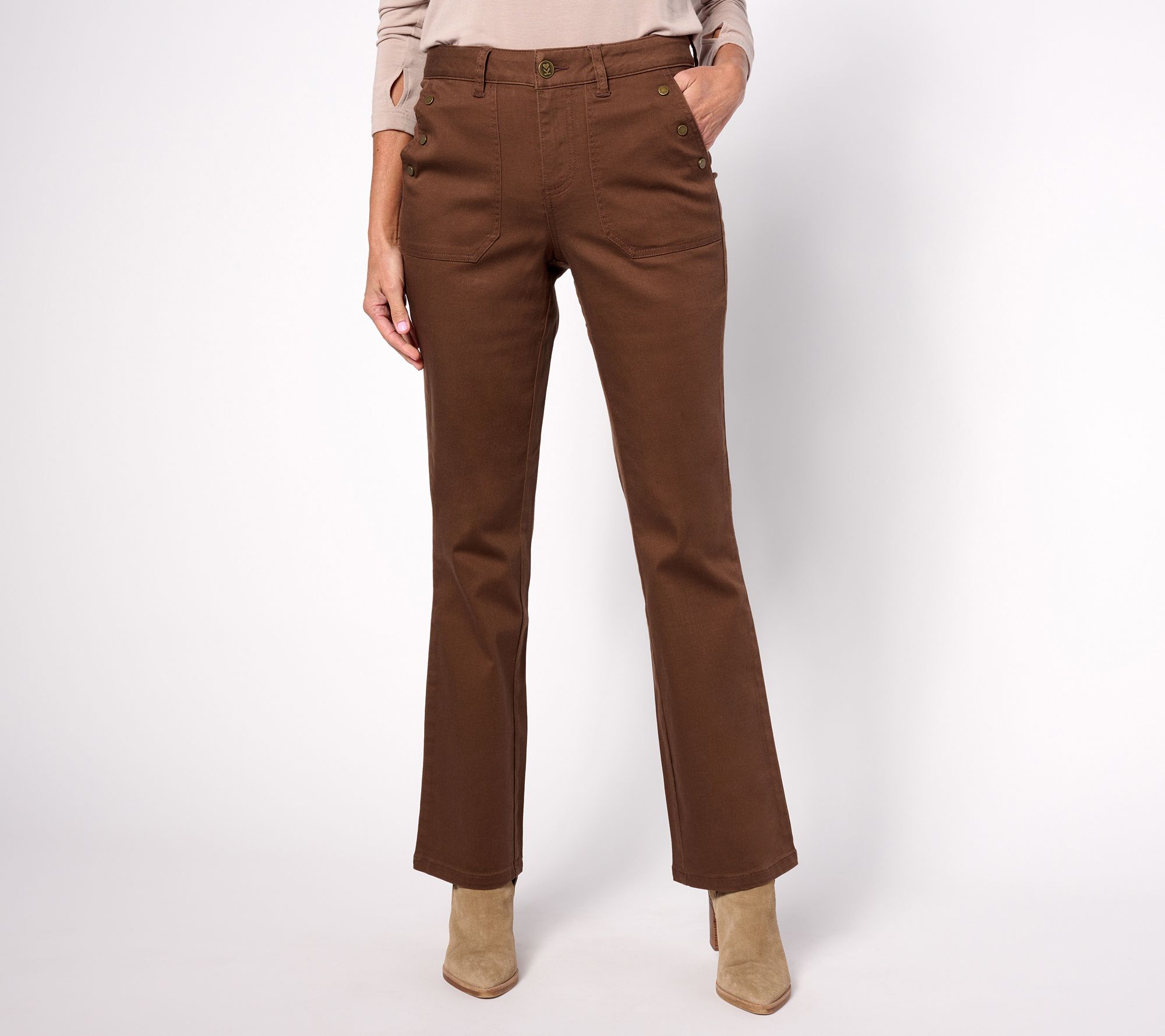 Belle by Kim Graver Petite TripleLuxe Twill Jean - QVC.com