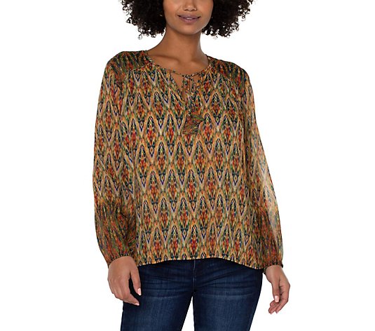 Liverpool Los Angeles Double Layer Woven Blouse - QVC.com