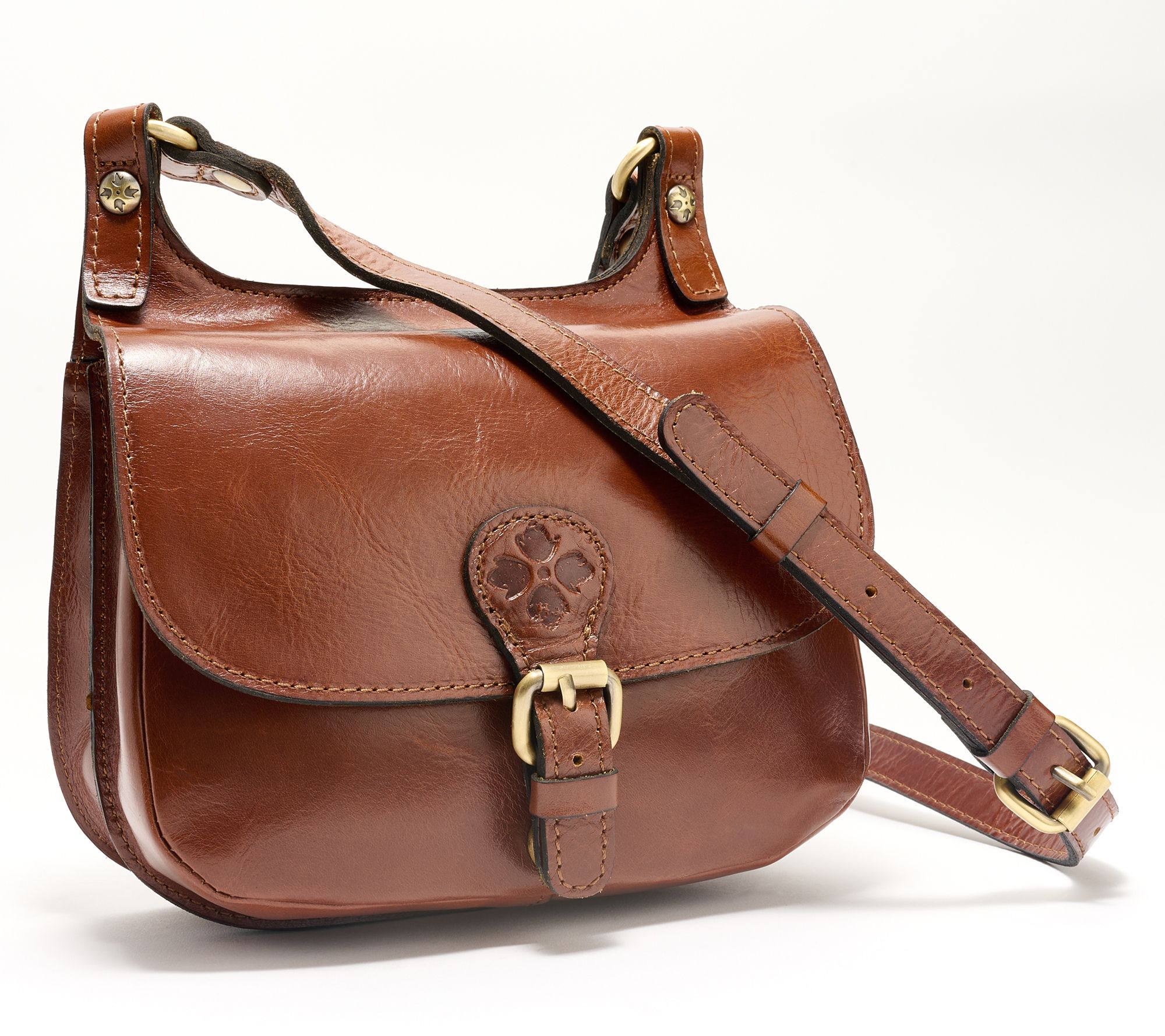 "As Is" Patricia Nash Linny Leather Shoulder Saddle Bag