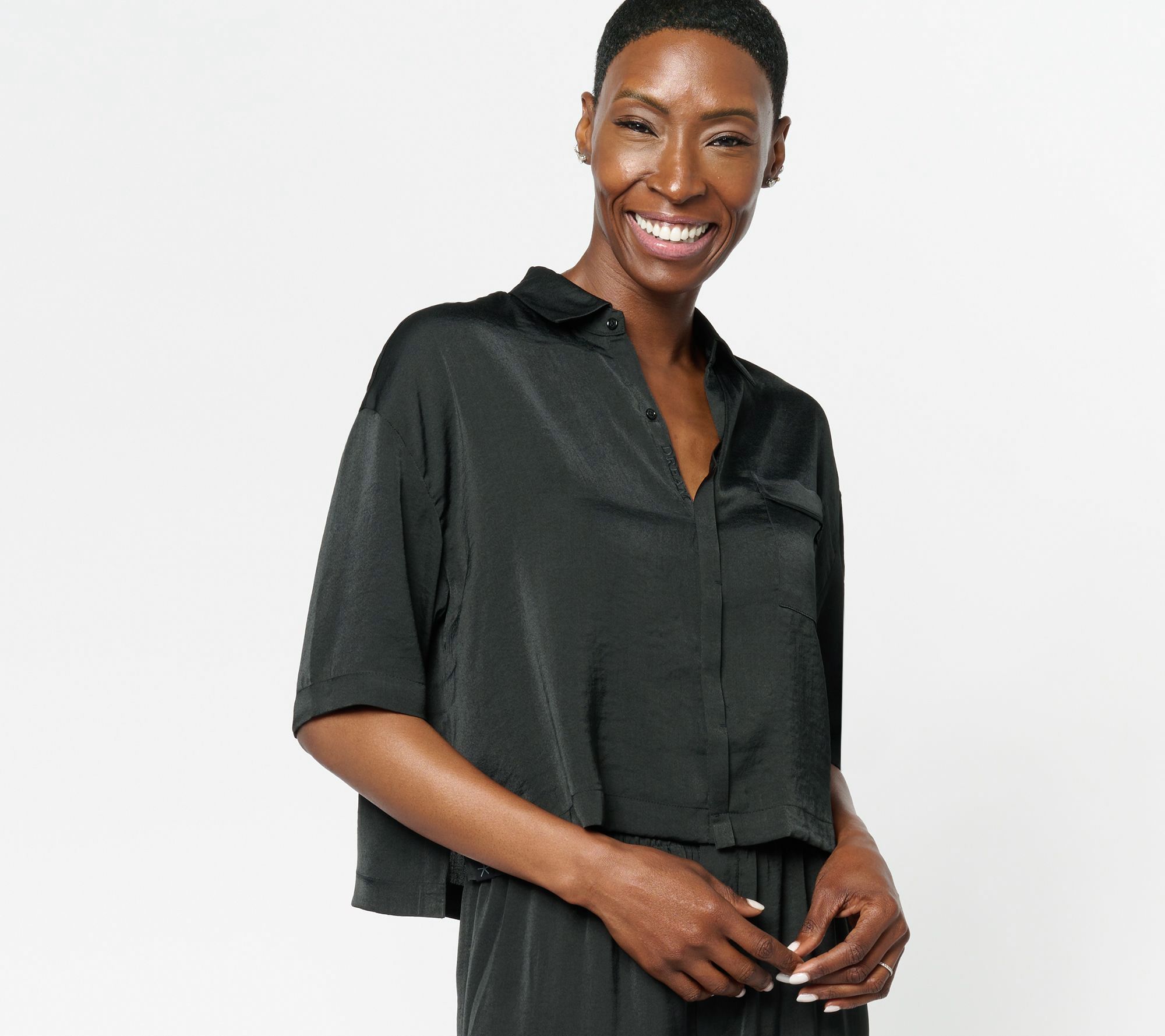 "As Is" Barefoot Dreams Washed Satin Cropped Dream Shirt