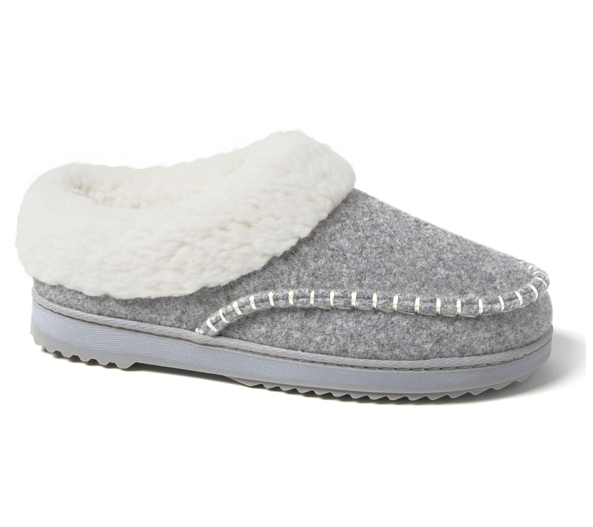 Dearfoams Women's Fur Cuff Moc Toe Clog Slipper  - Nyla
