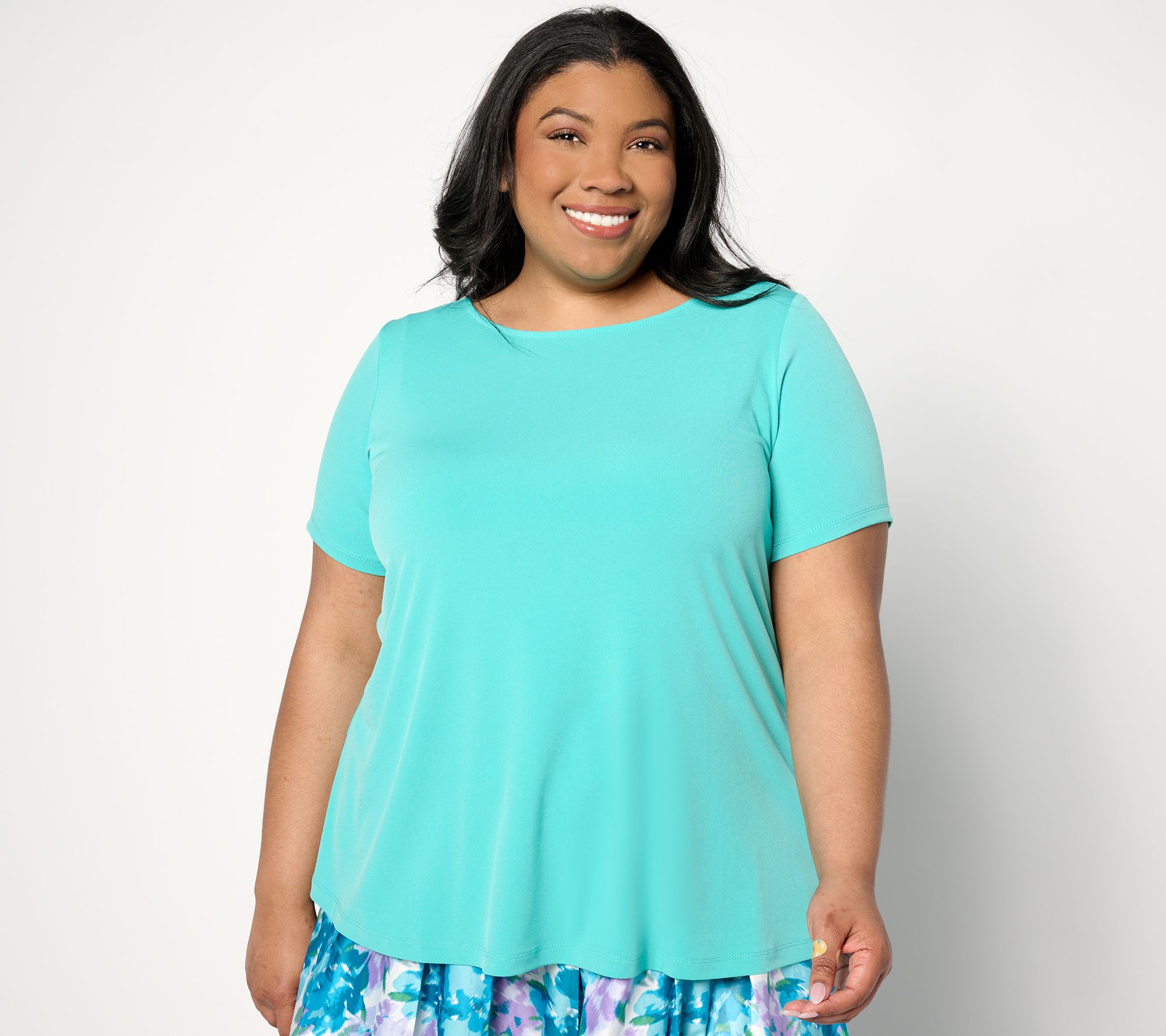 Susan Graver Modern Essentials Liquid Knit A-Line Top