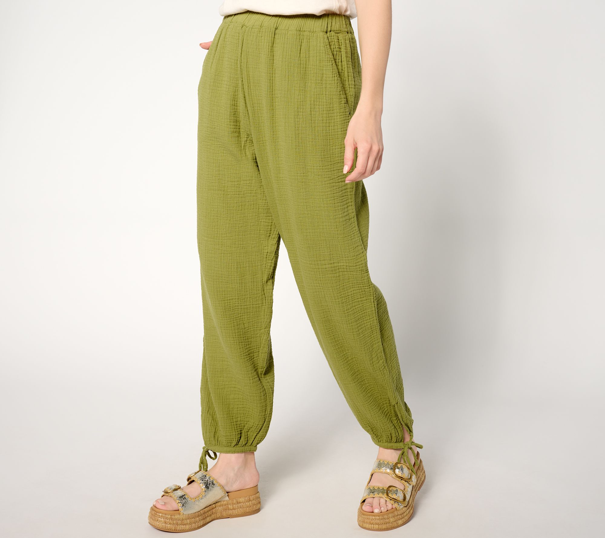 Peace Love World Boheme Regular Gauze Barrel Leg Ankle Pant