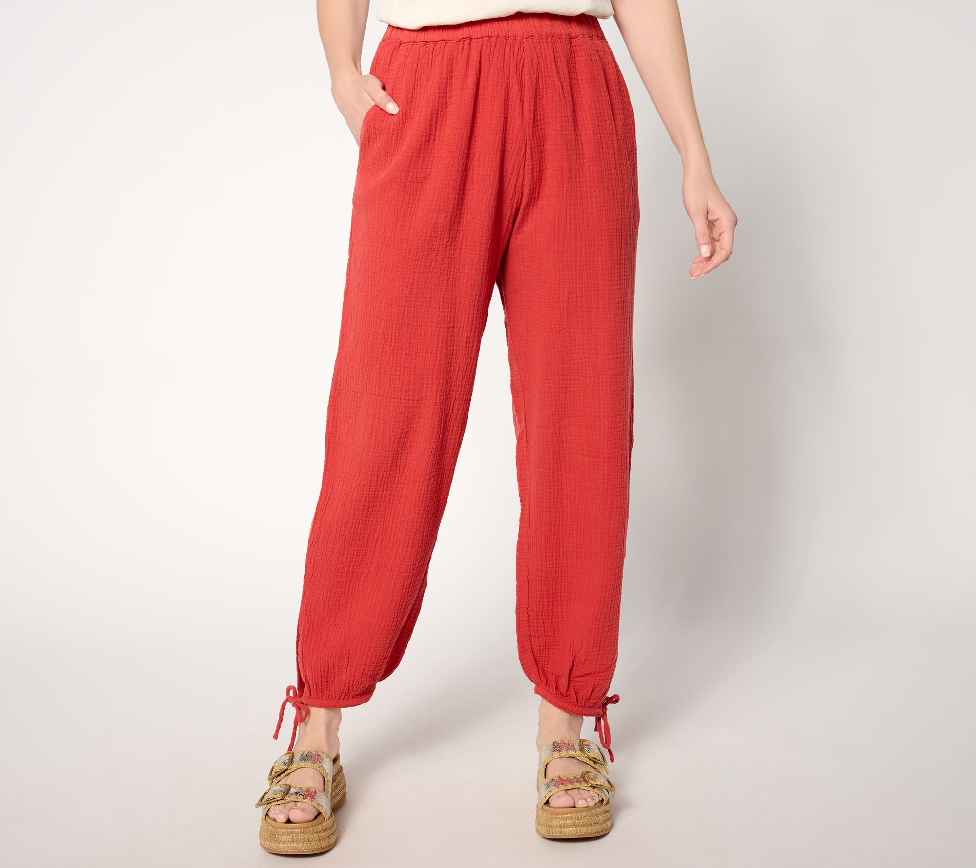 Peace Love World Boheme Regular Gauze Barrel Leg Ankle Pant