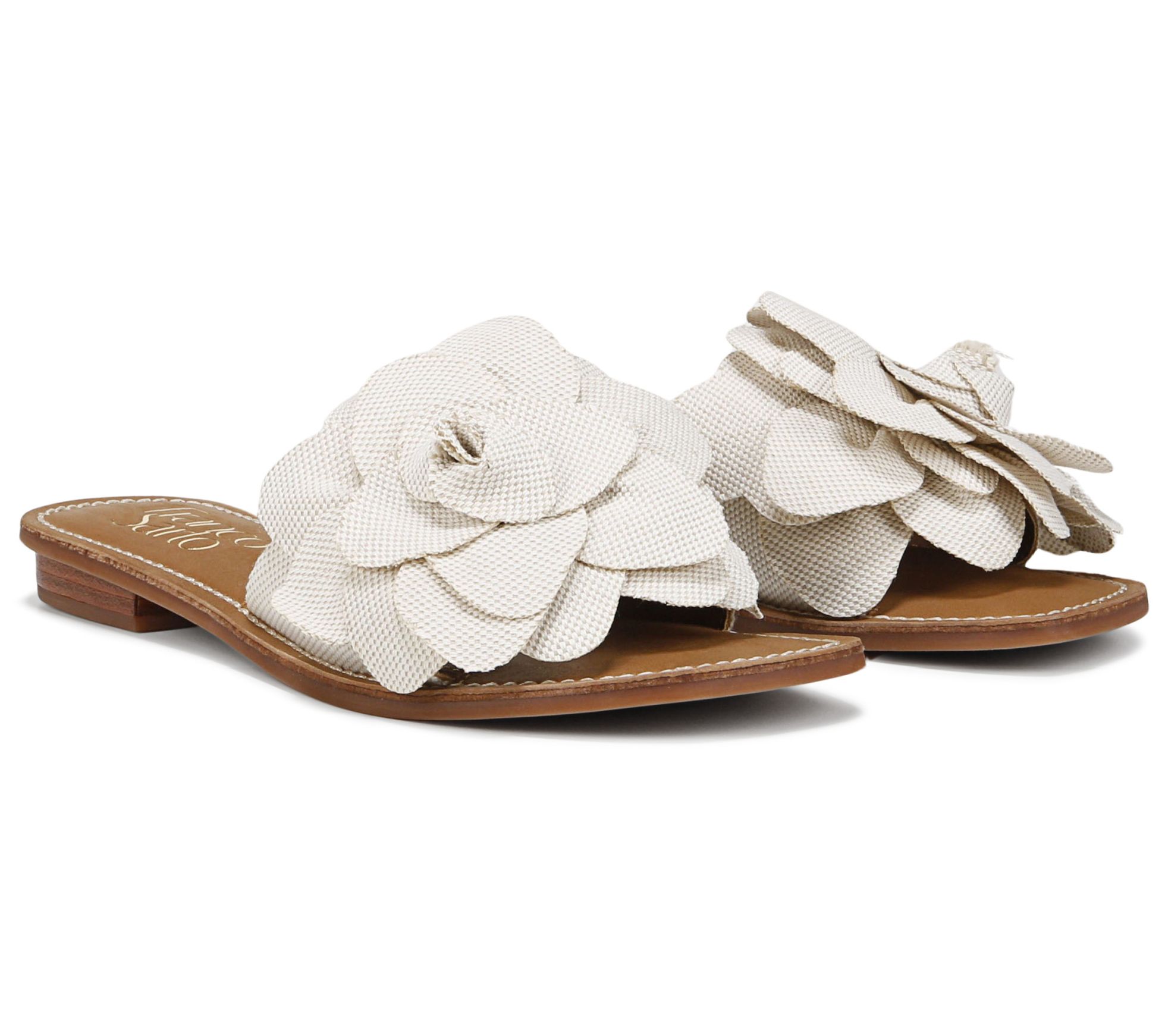 Franco Sarto Flower Detail Slide Sandals - Tina4