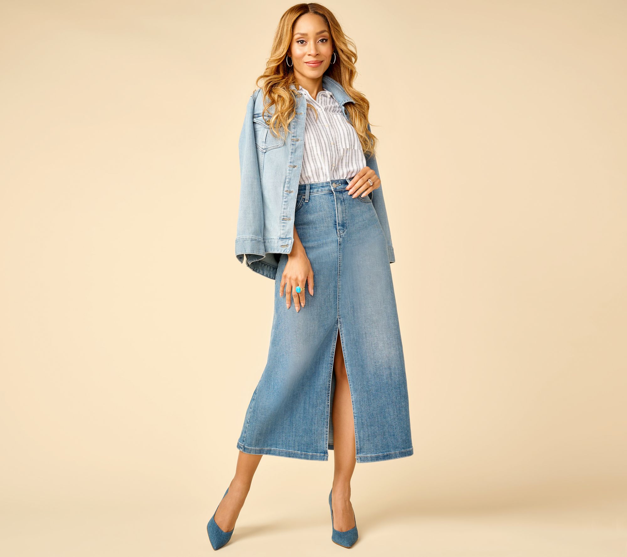 Liverpool Los Angeles Hi-Lo Shirt Jean Jacket - Flint Hills