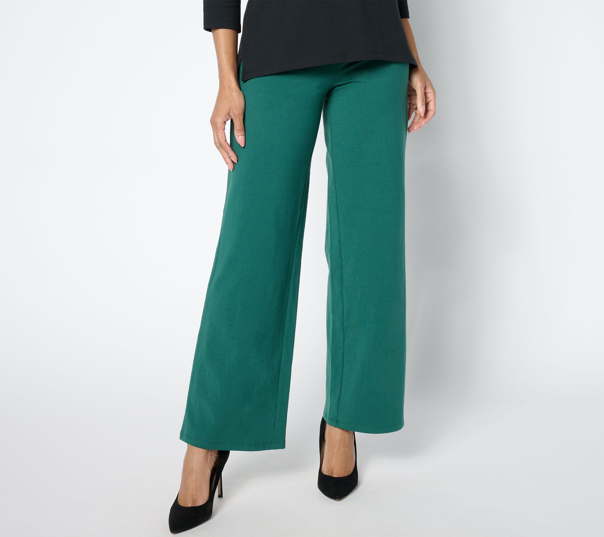 Women with Control Pull On Wide Leg Pants QVC