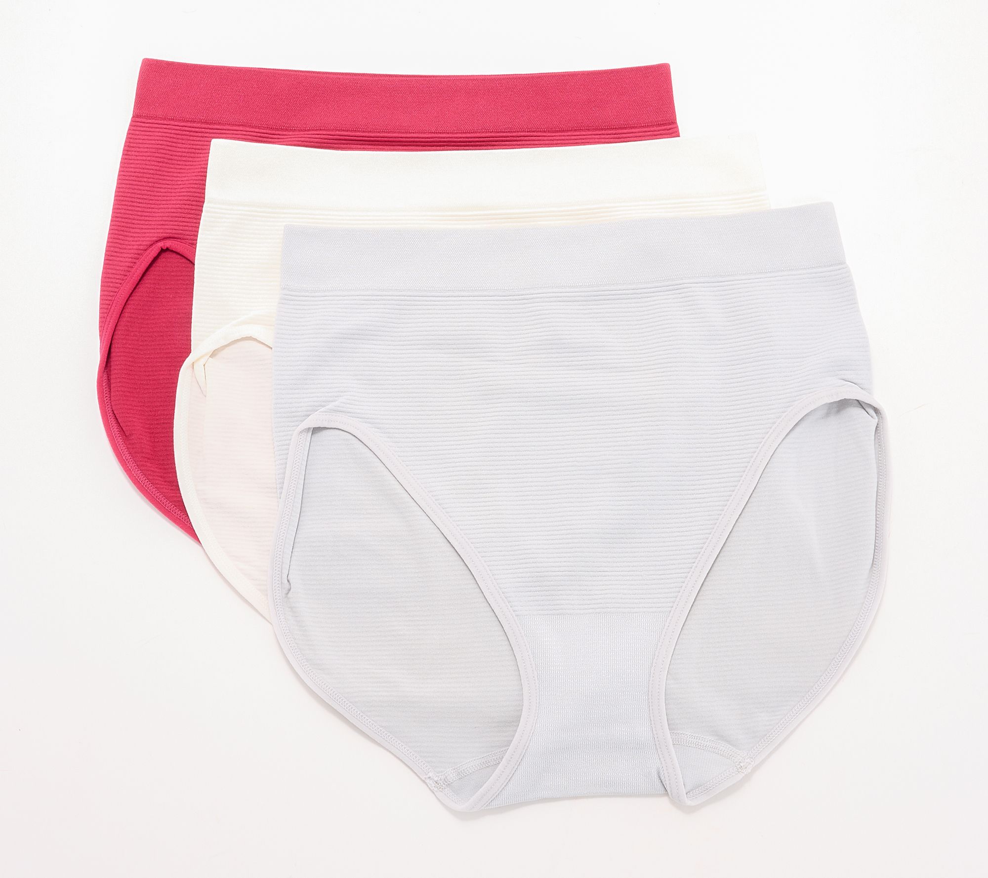 Breezies Shimmer Stripe Seamless Hi-Cut Panties 3 Pack