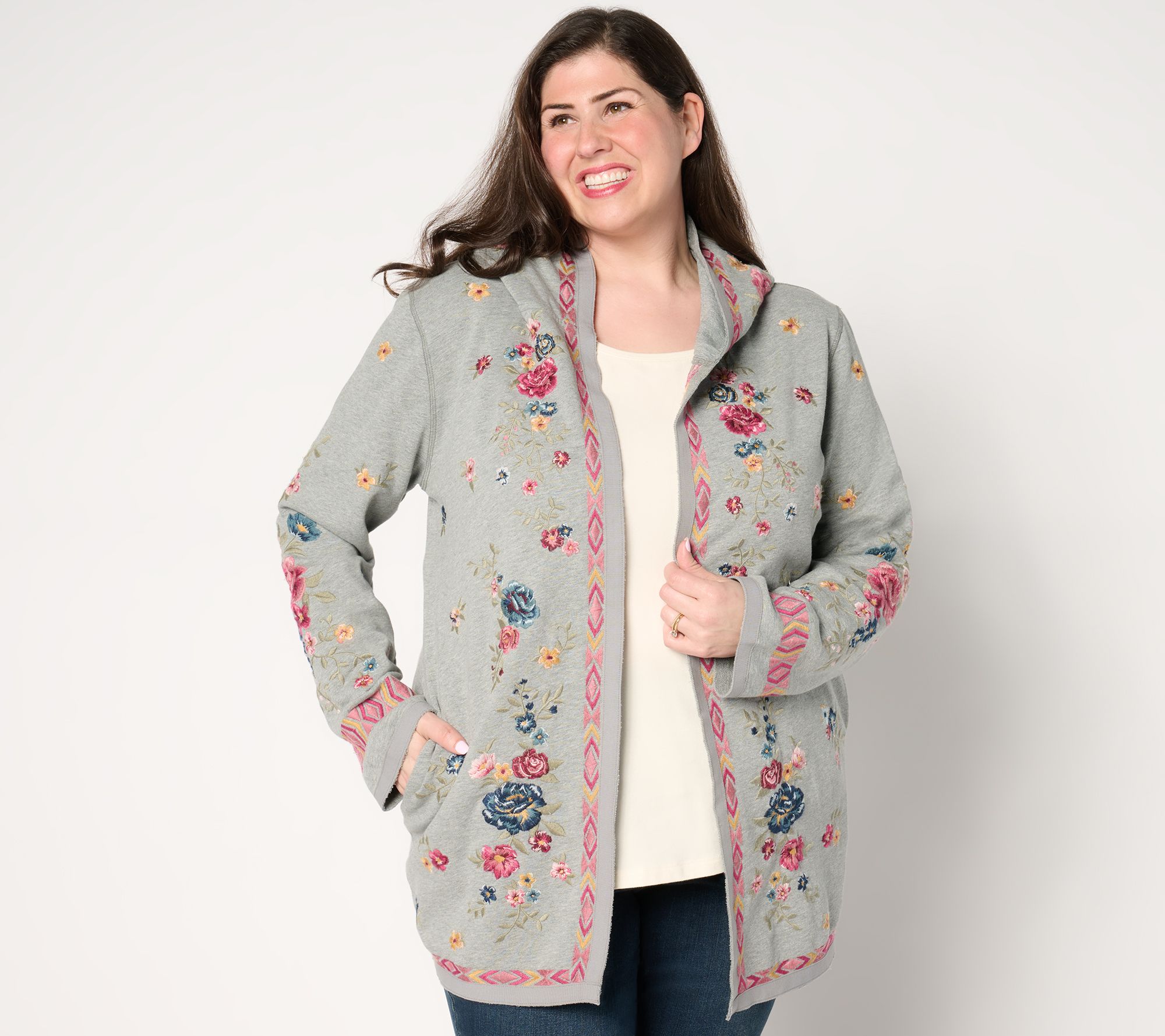 Ladies S DRIFTWOOD Shelly KIMONO SPARTAN Embroidered FLORAL Jacket / Sweater 2024 NWT