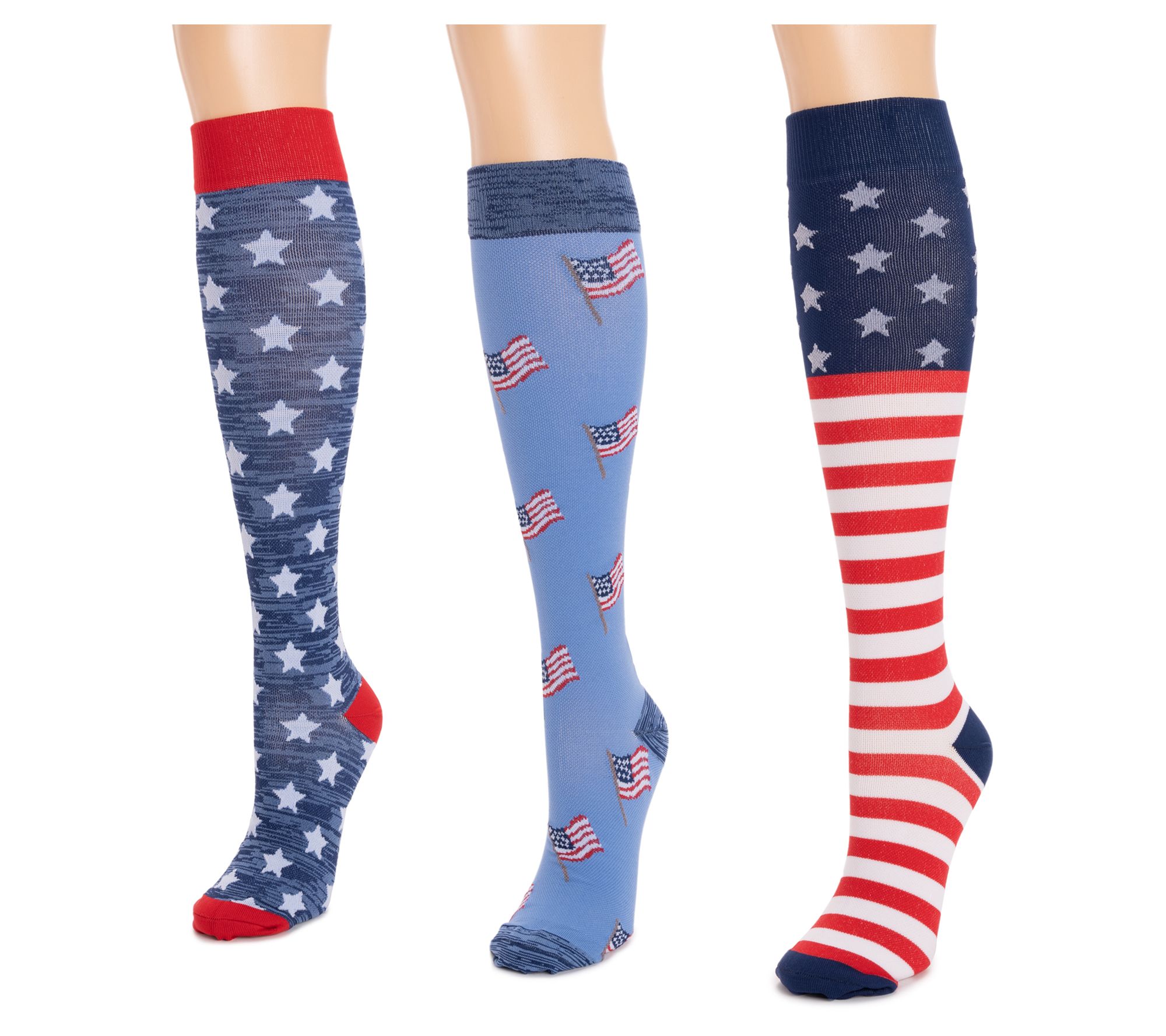 Women's 3 Pair Pack Nylon Compression Socks – MUK LUKS