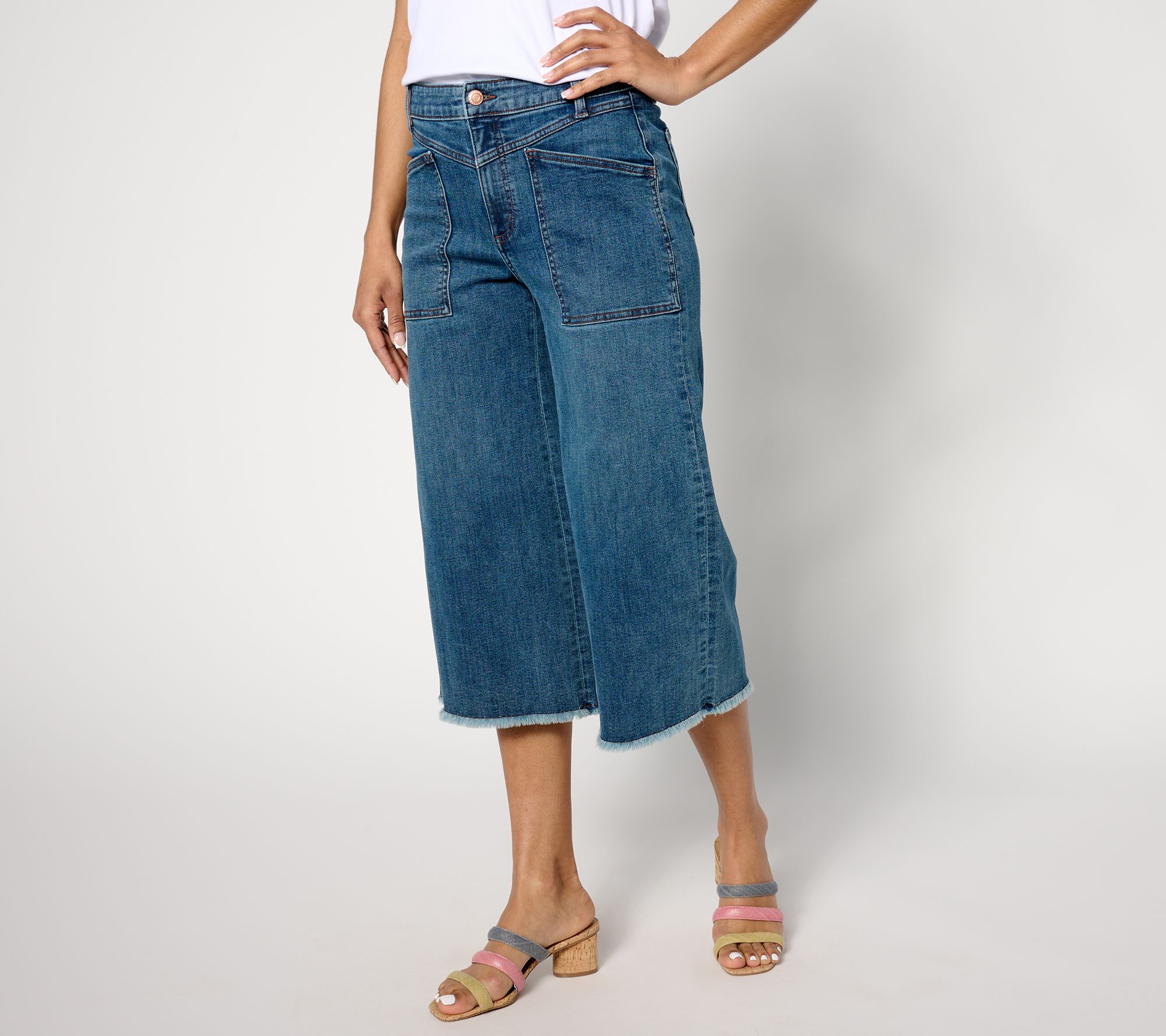 "As Is" Denim & Co. Canyon Retreat Heartland Denim Gaucho w/ Pkts