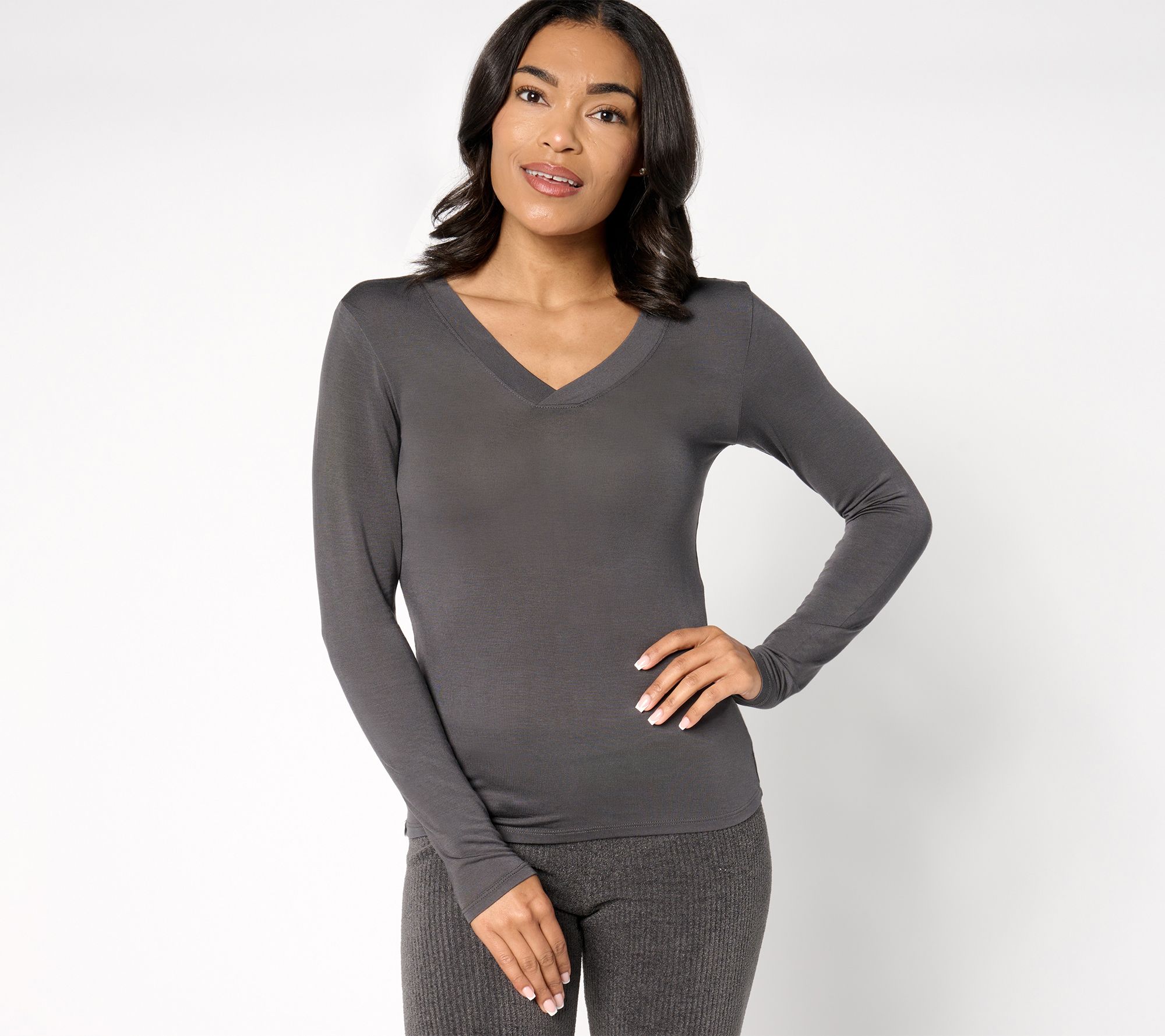 Barefoot Dreams Modal Double V-Neck Tee