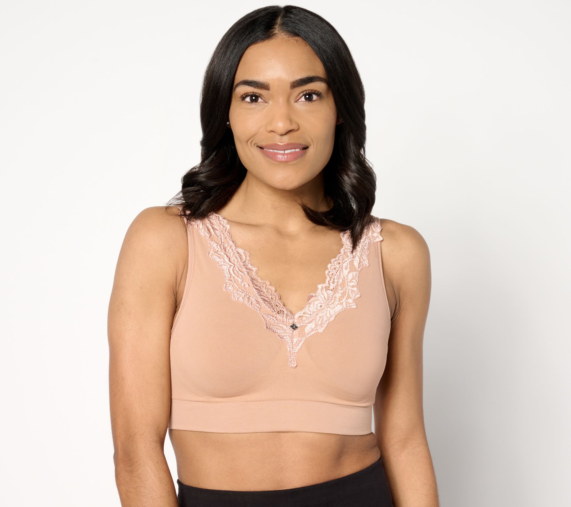 "As Is" Breezies Touch of Lace Seamless Wirefree Bra