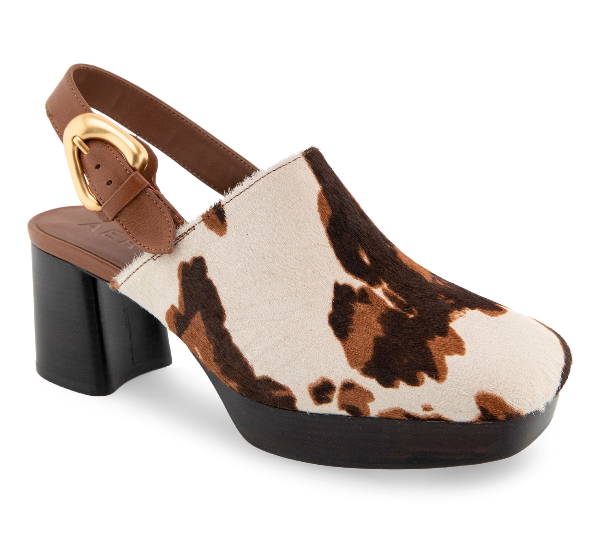 Aerosoles Slingback Leather/Suede Block Heel Mule - Sumari