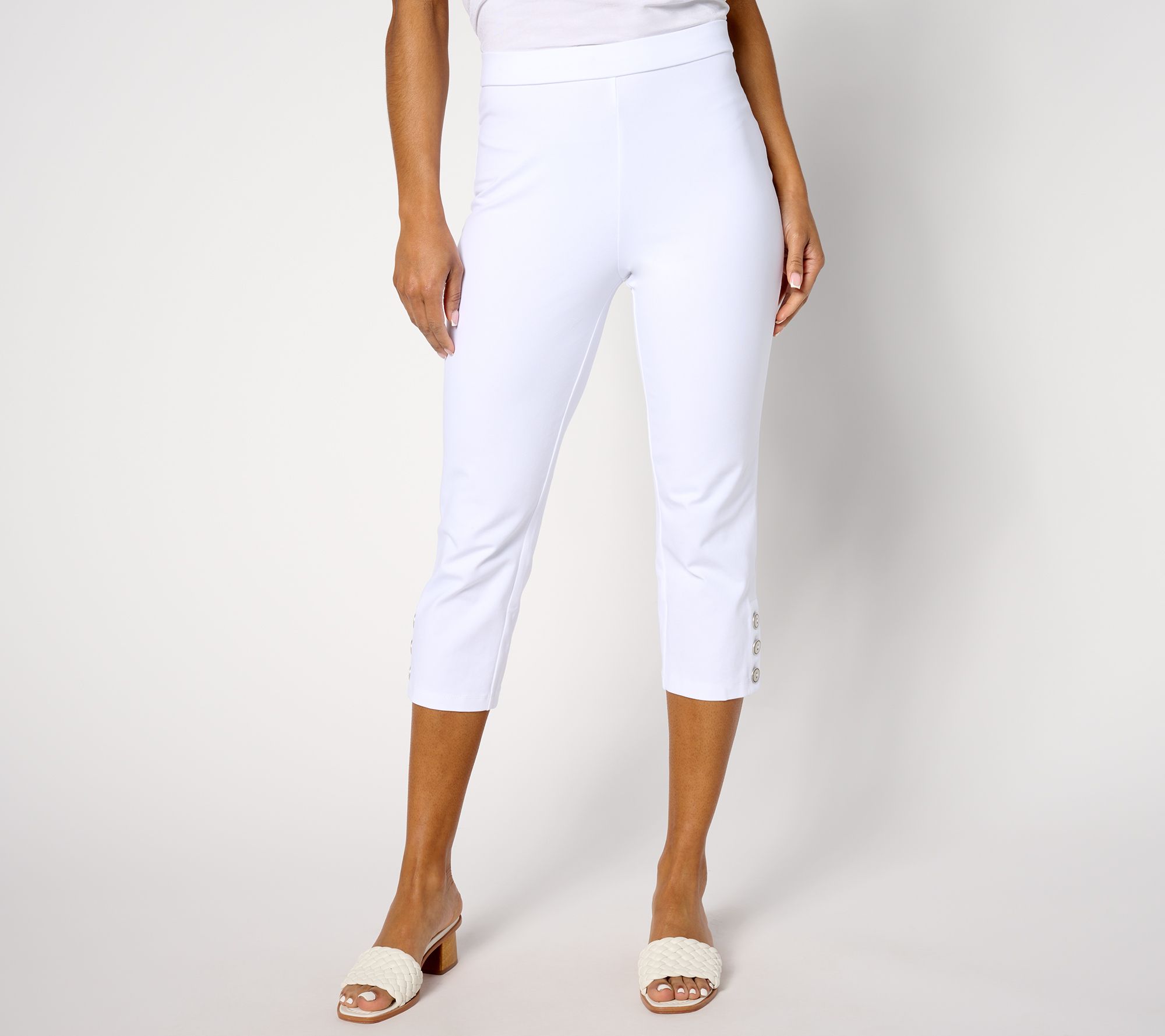 "As Is" Susan Graver Weekend Petite Premium Stretch Slim Leg Capri Pant