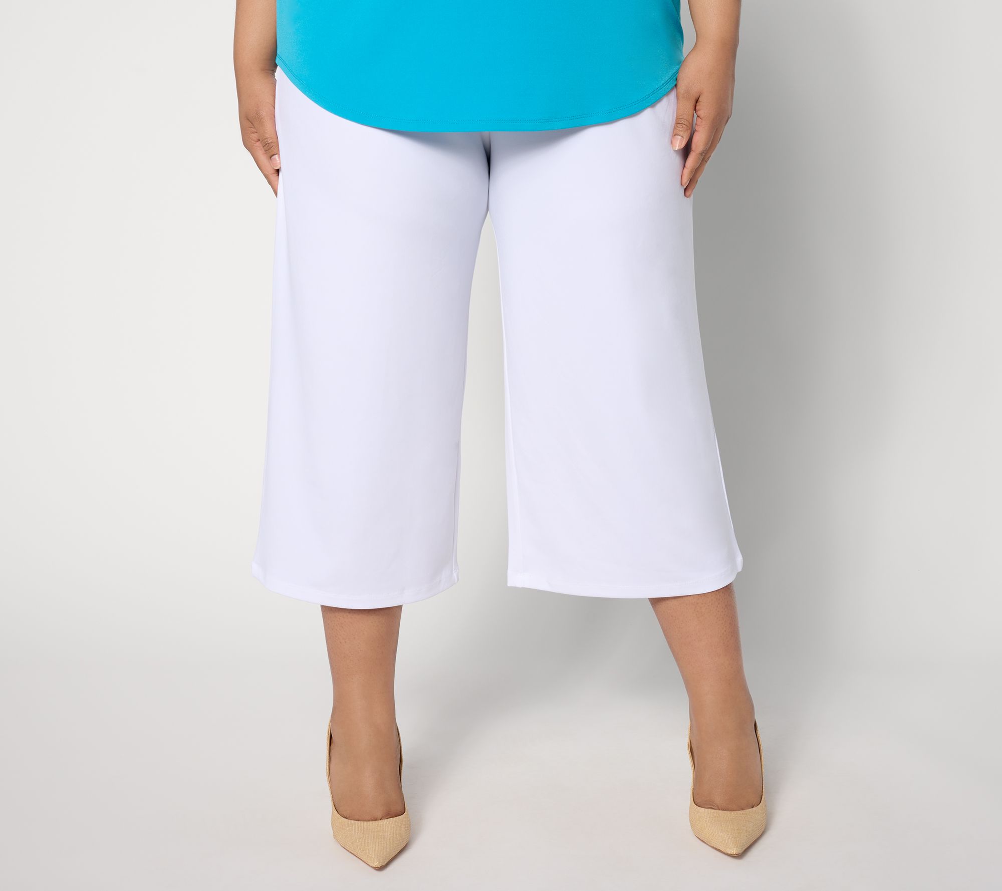 "As Is" Susan Graver Petite Modern Essentials Knit Crop Pants