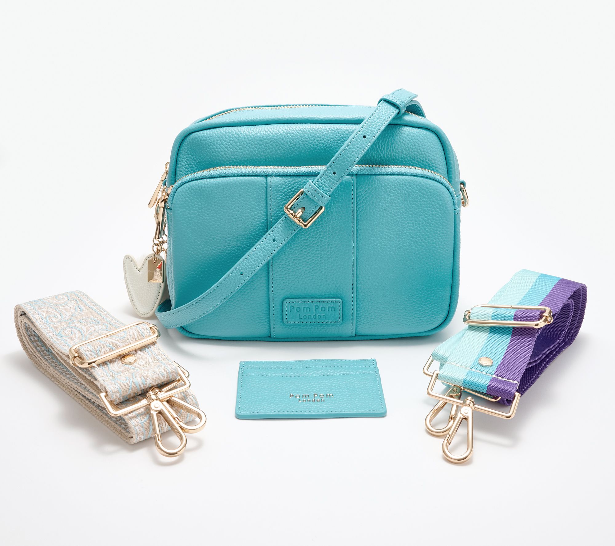 Pom Pom London Original Plus Leather Crossbody Bag w/ Accessories