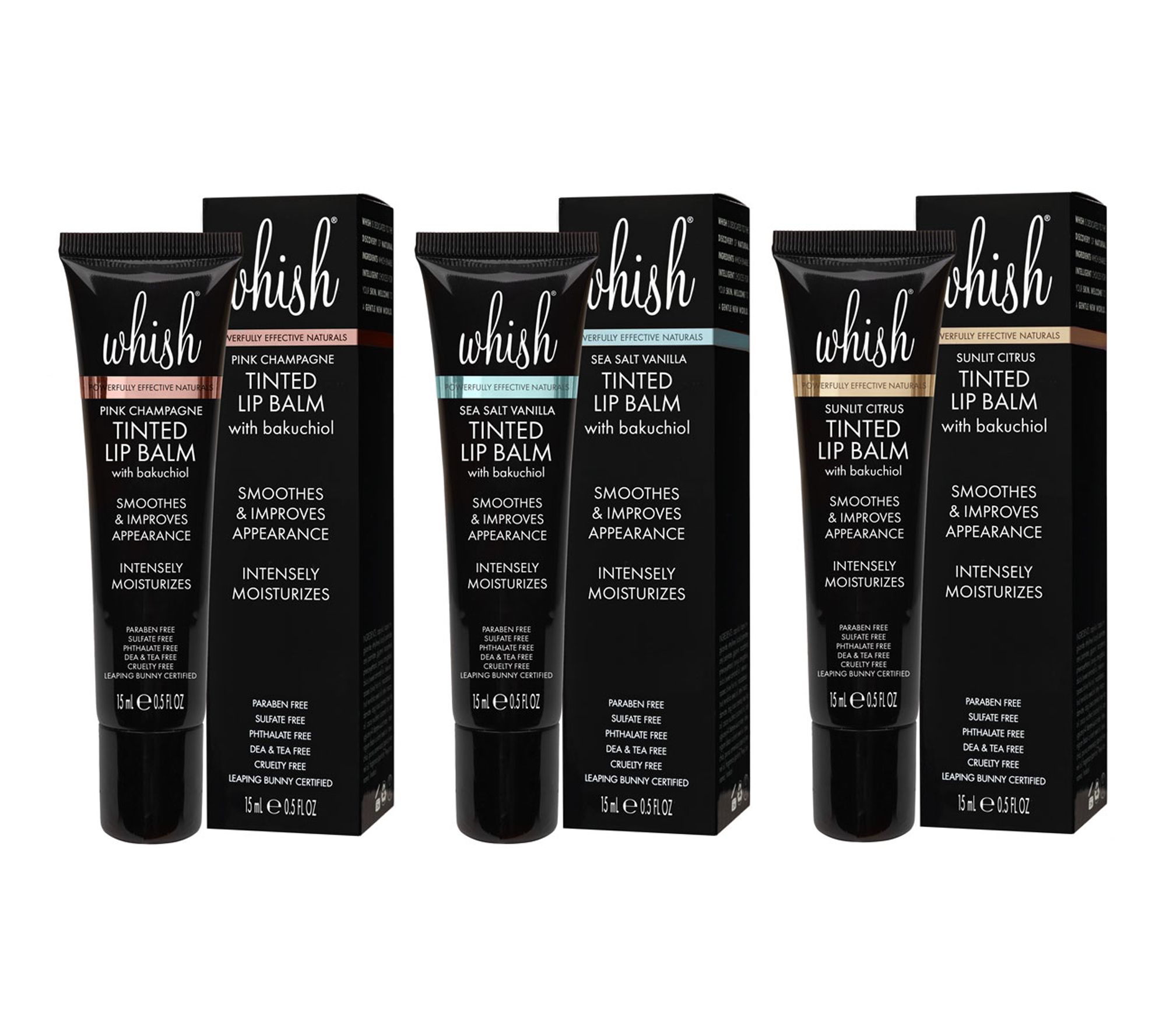 Whish Moisturizing Lip Balm Trio with Bakuchiol