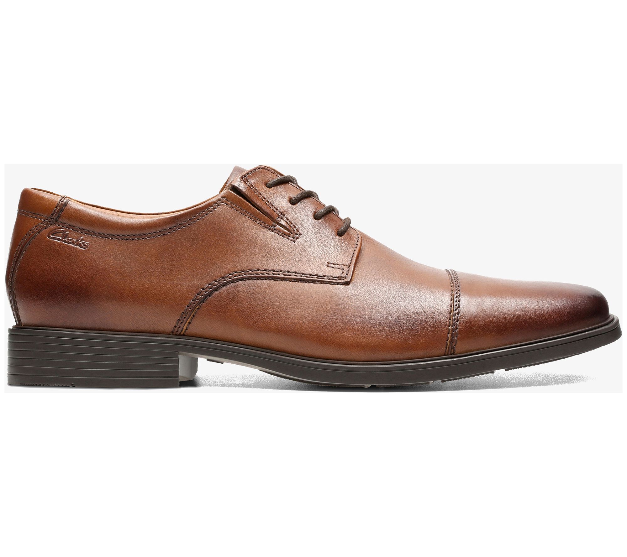 Clarks Collection Men's Leather Derby Shoe- Tilden Cap