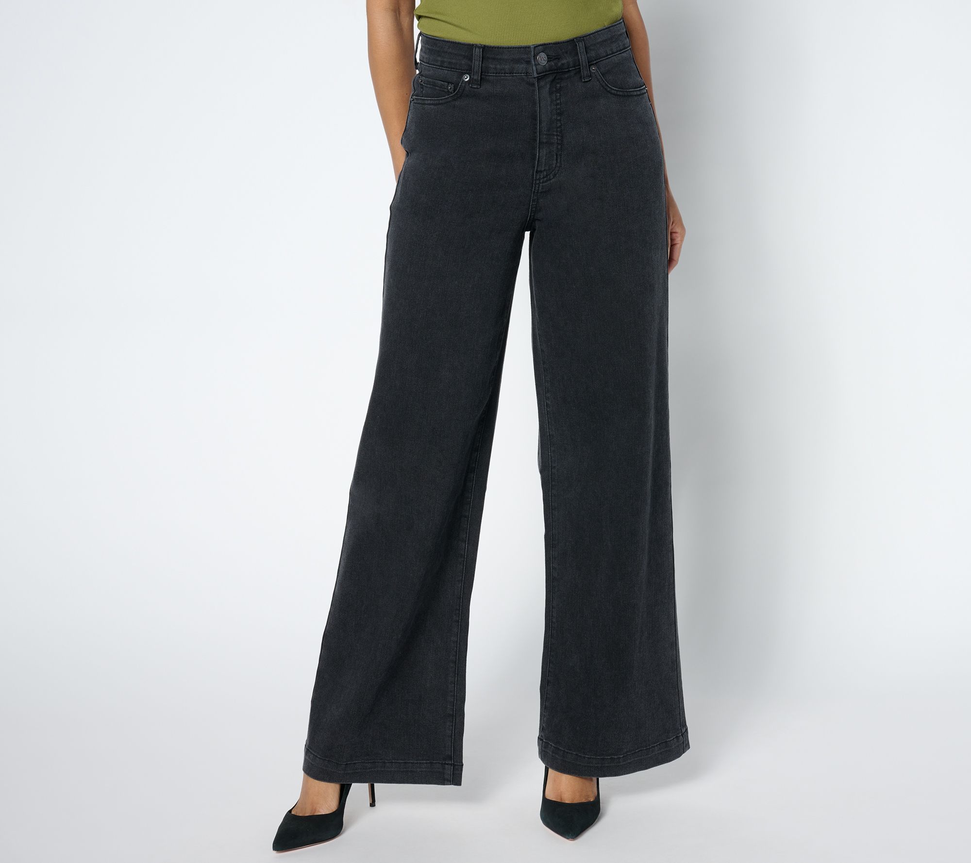 "As Is" Me by Jennie Garth Regular Washed Black Relaxed Fit Jeans
