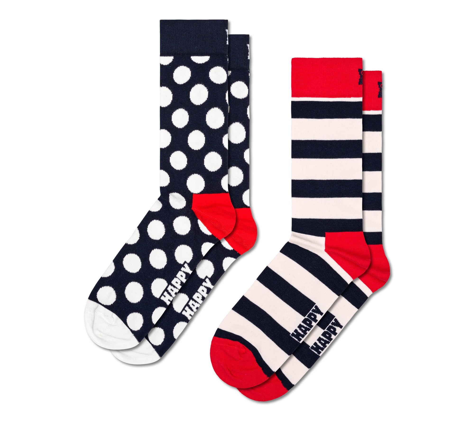 Happy Socks Set of 2 Unisex Crew Socks - Classi cs