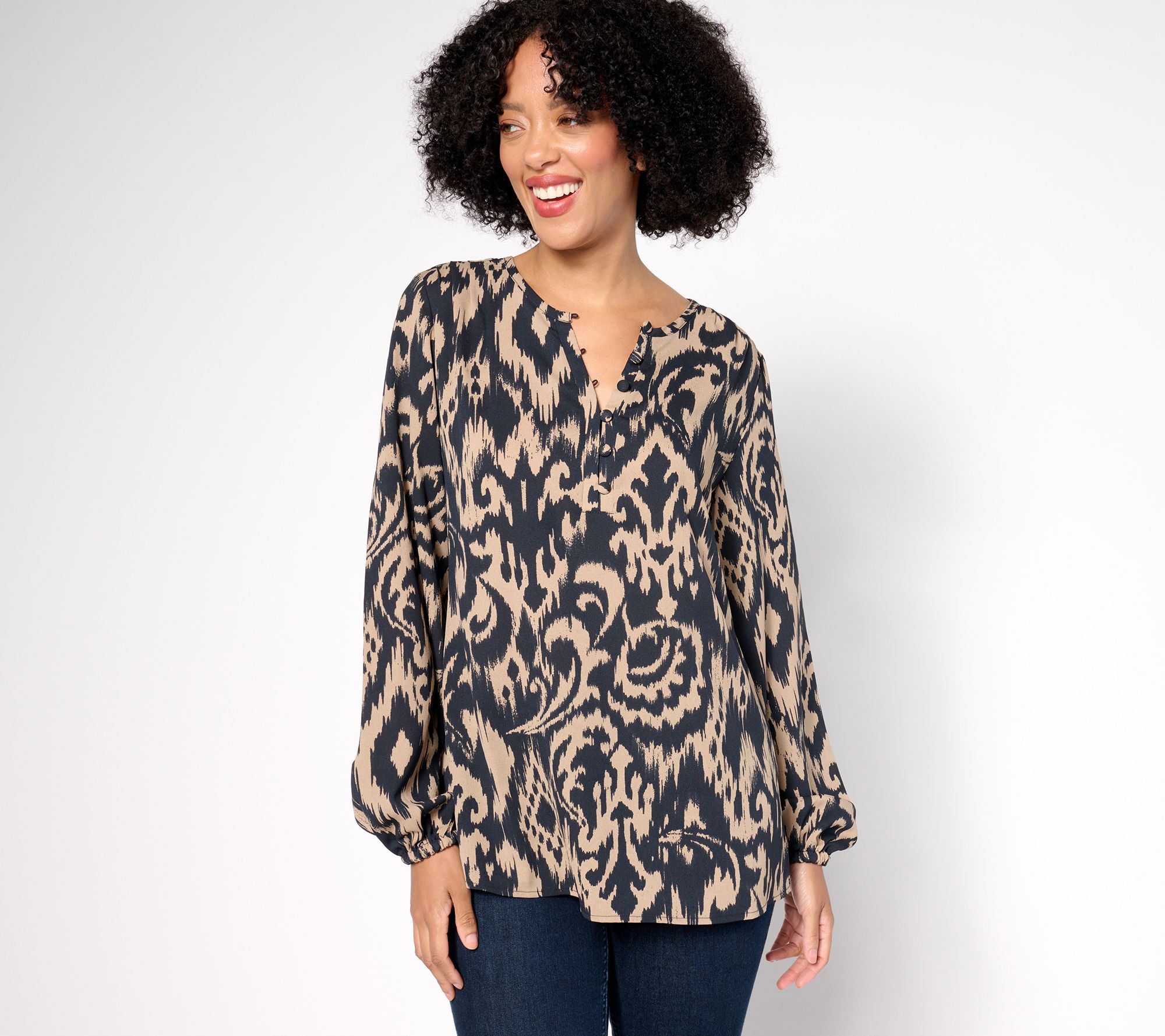 "As Is" Belle by Kim Gravel Modern Chic Pintuck Blouse