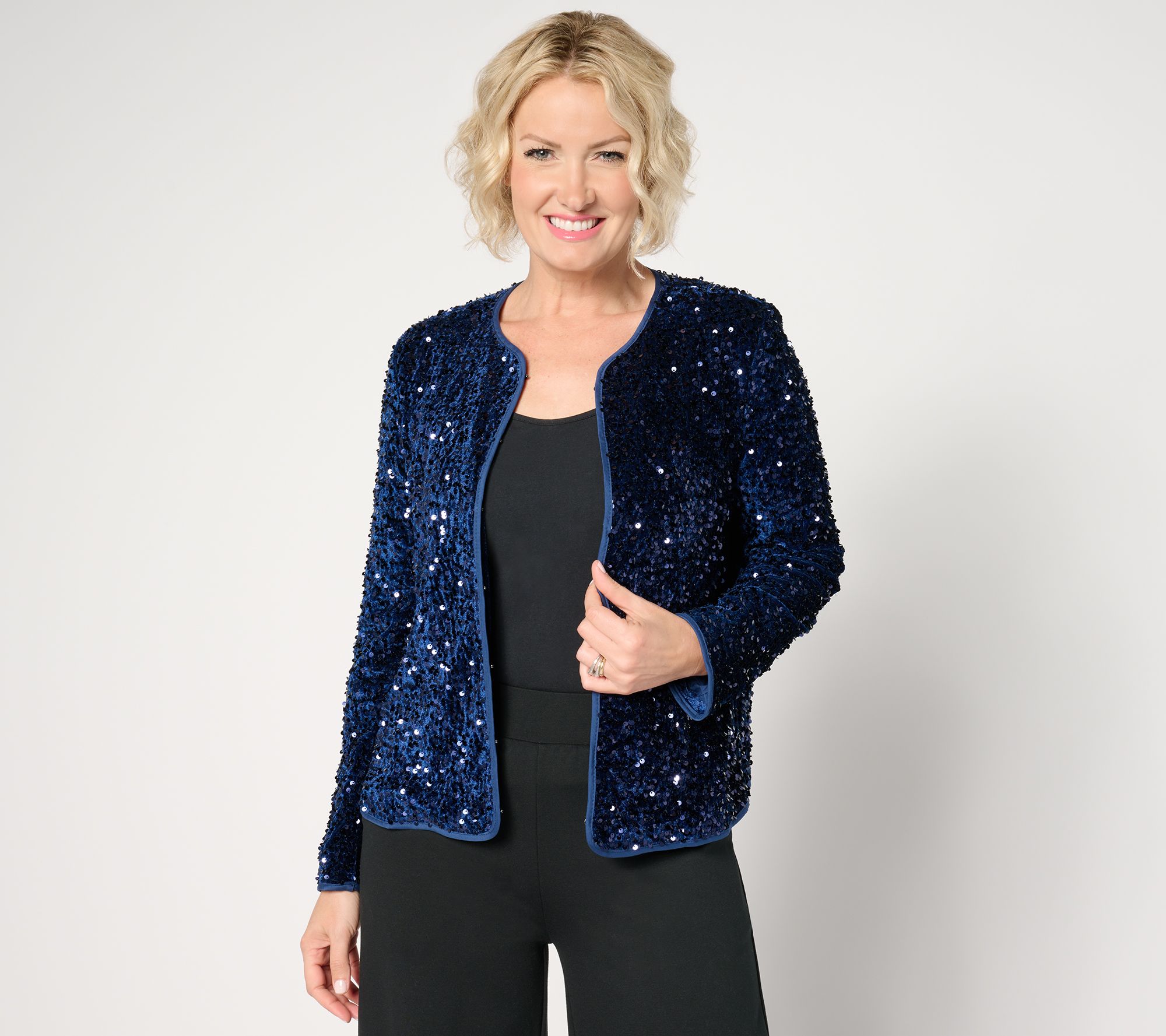 "As Is" nicole by Nicole Miller Sequined Velvet Blazer